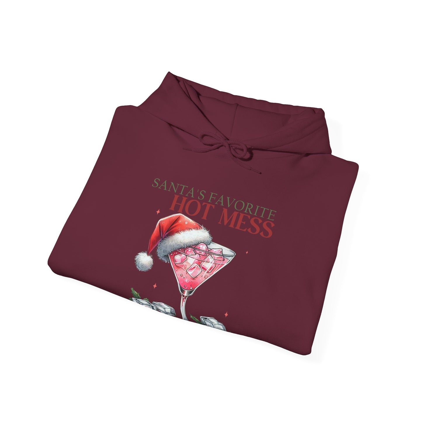 Christmas 'Hot Mess' Cocktail Hoodie — Funny Holiday Party Sweatshirt