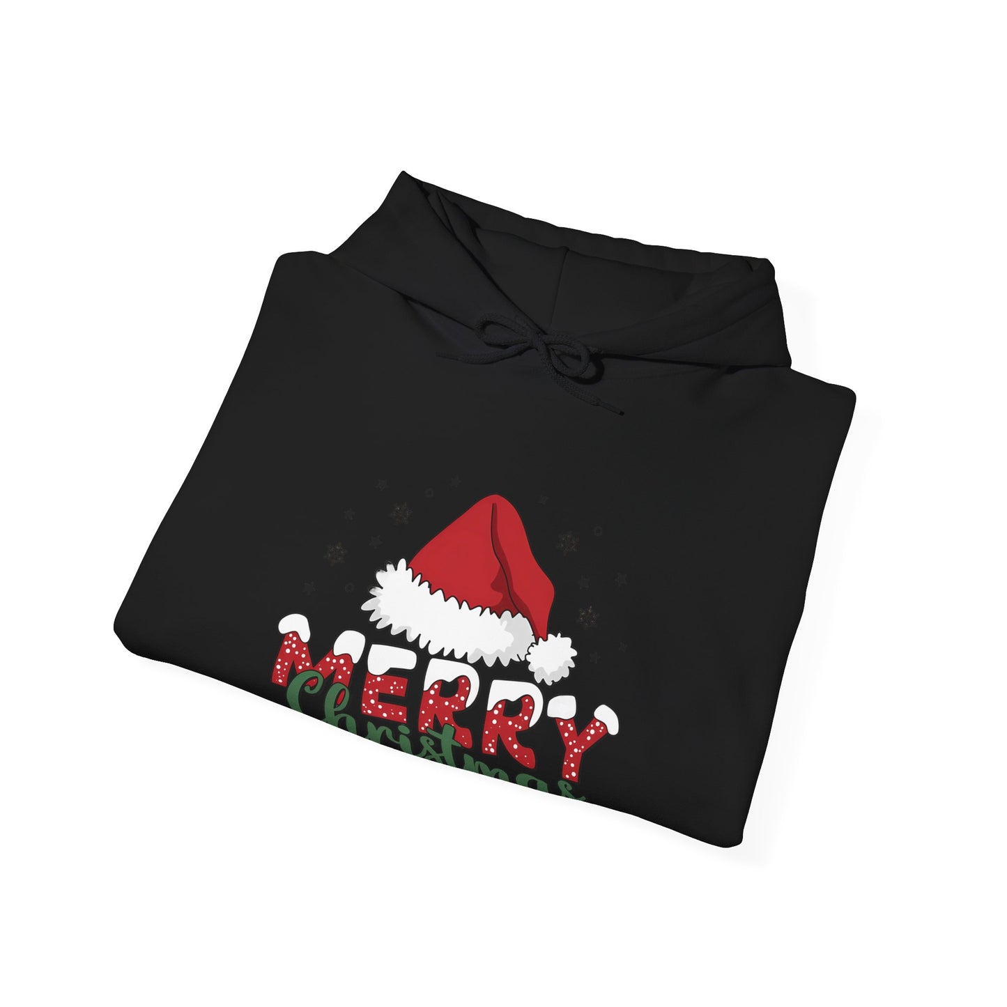 Christmas Hoodie - 'Merry Christmas' Santa Hat Holiday Sweatshirt