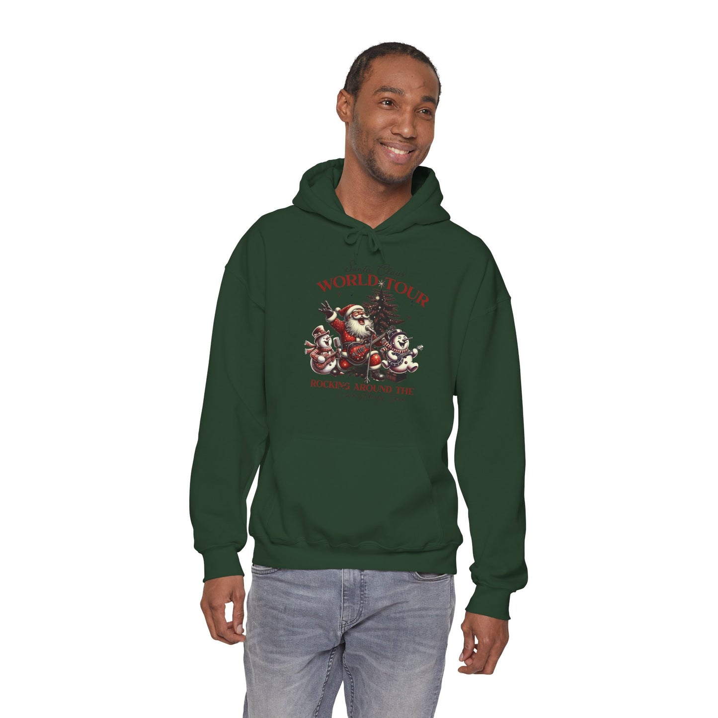 Santa Claus World Tour Hoodie — 'Rocking Around the' Christmas Sweatshirt
