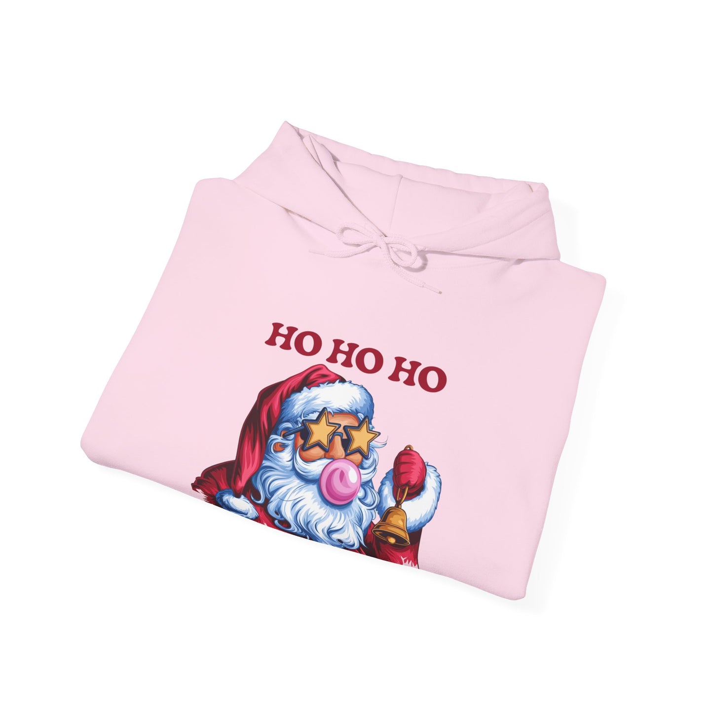 Santa 'Ho Ho Ho' Graphic Hoodie — Festive Retro Santa Pullover for Christmas