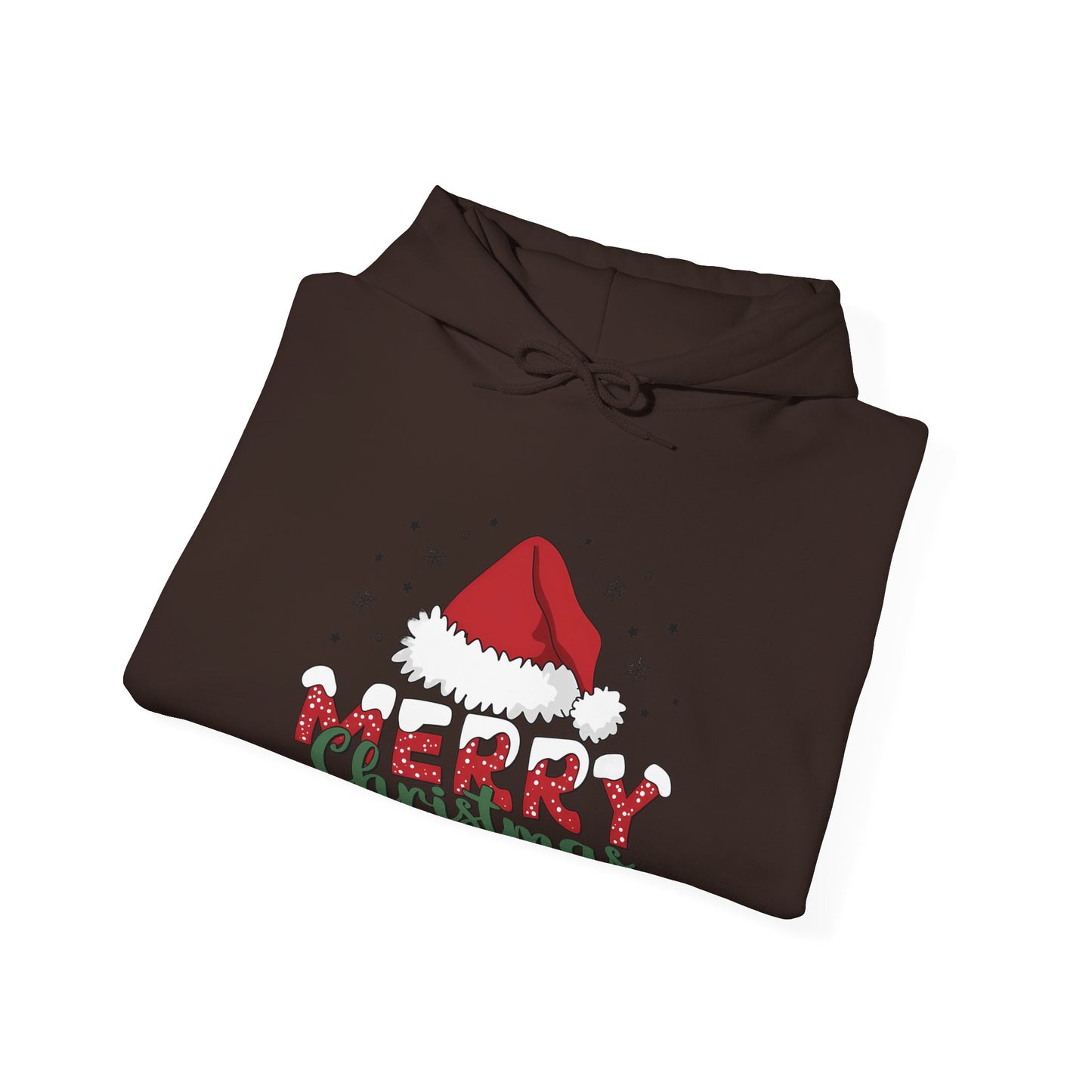 Christmas Hoodie - 'Merry Christmas' Santa Hat Holiday Sweatshirt