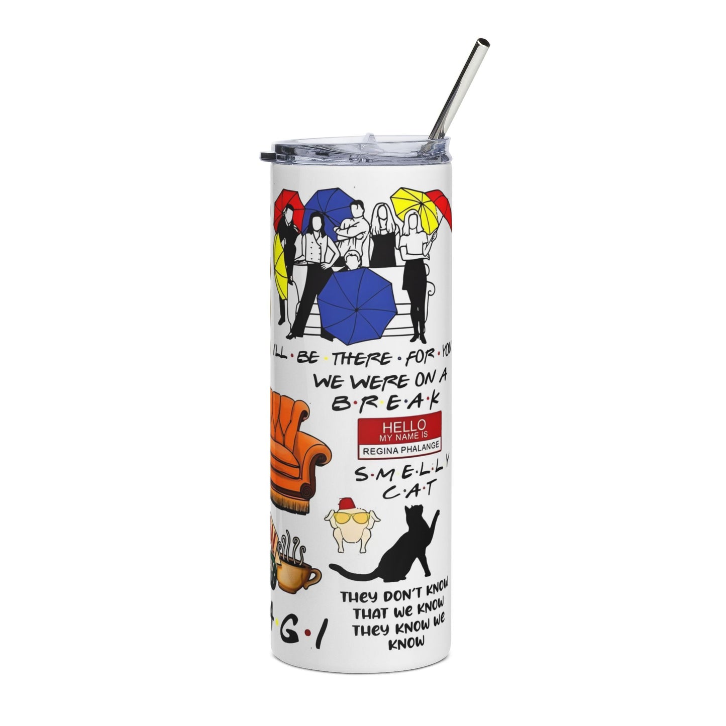 Friends TV Show Stainless Steel Tumbler — 20oz Central Perk 'I'll Be There For You' Travel Cup