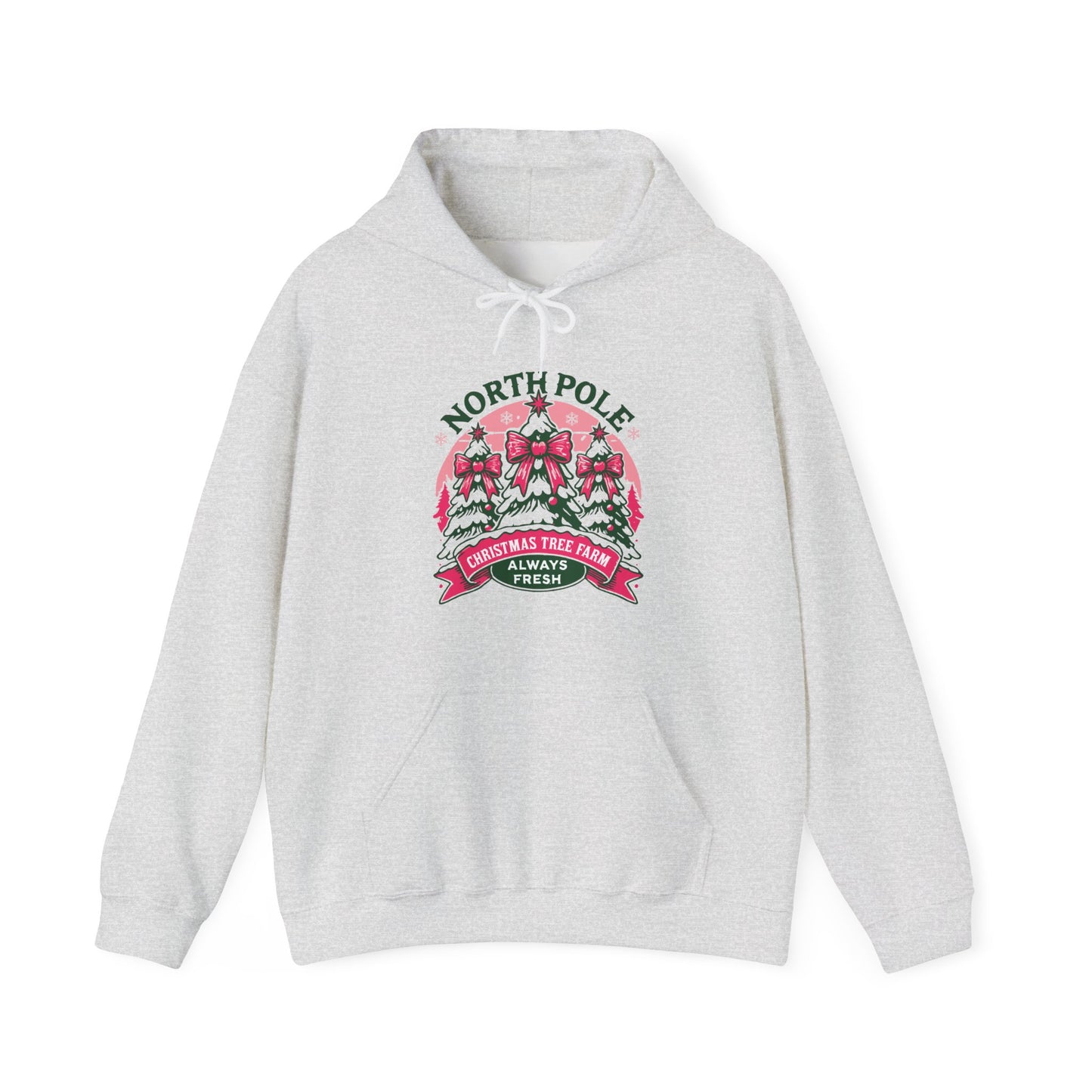 North Pole Christmas Tree Farm Hoodie - Vintage Holiday Winter Sweatshirt