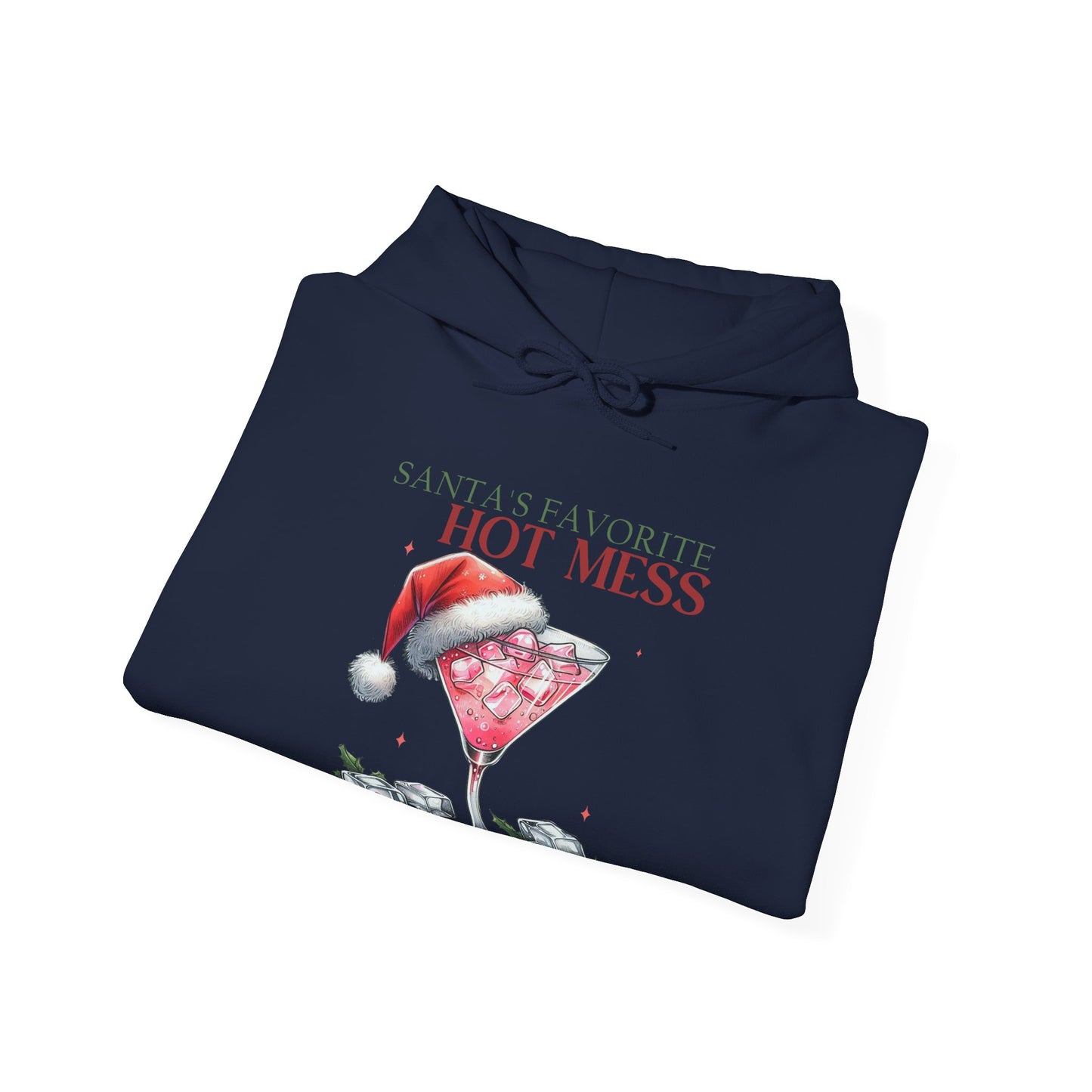 Christmas 'Hot Mess' Cocktail Hoodie — Funny Holiday Party Sweatshirt