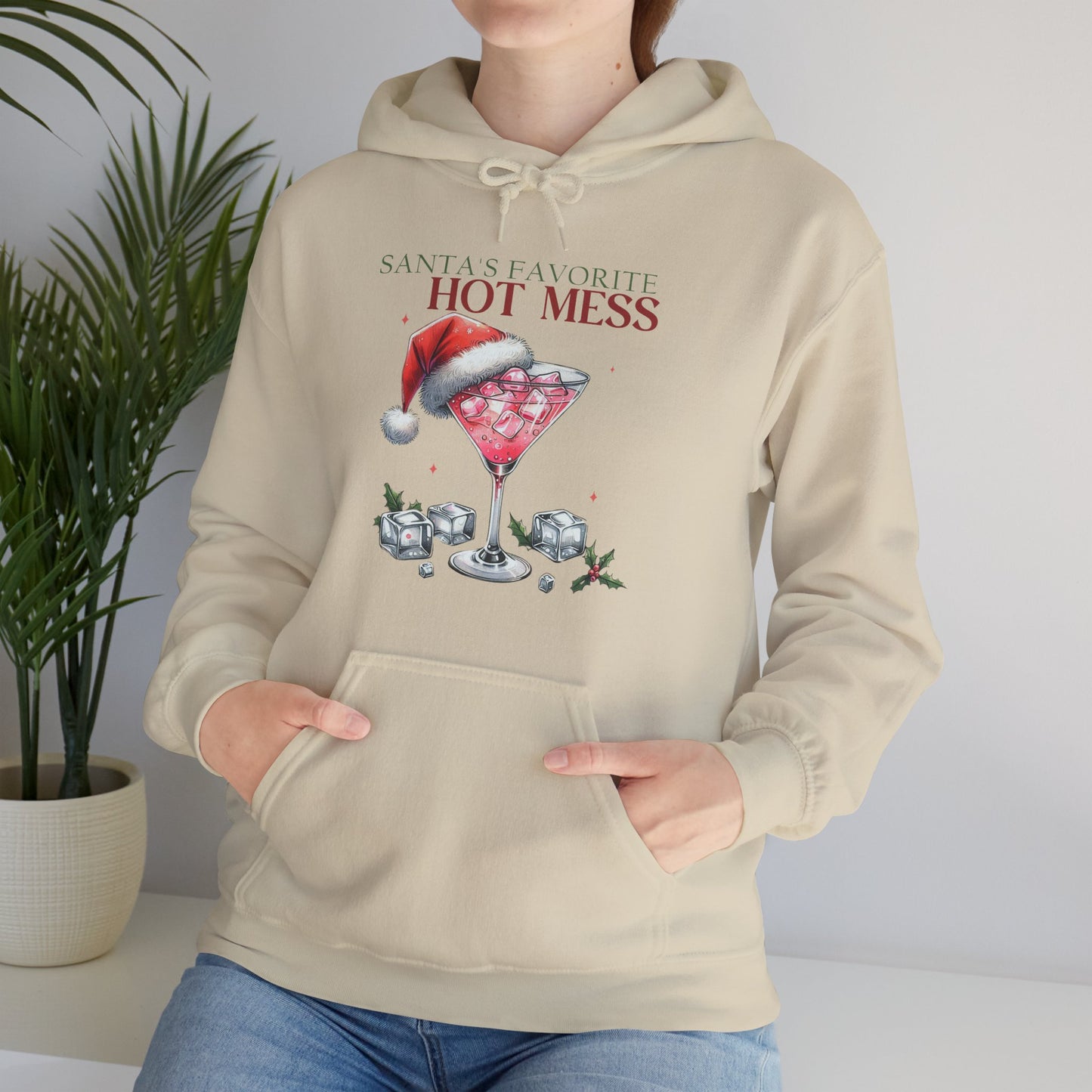 Christmas 'Hot Mess' Cocktail Hoodie — Funny Holiday Party Sweatshirt