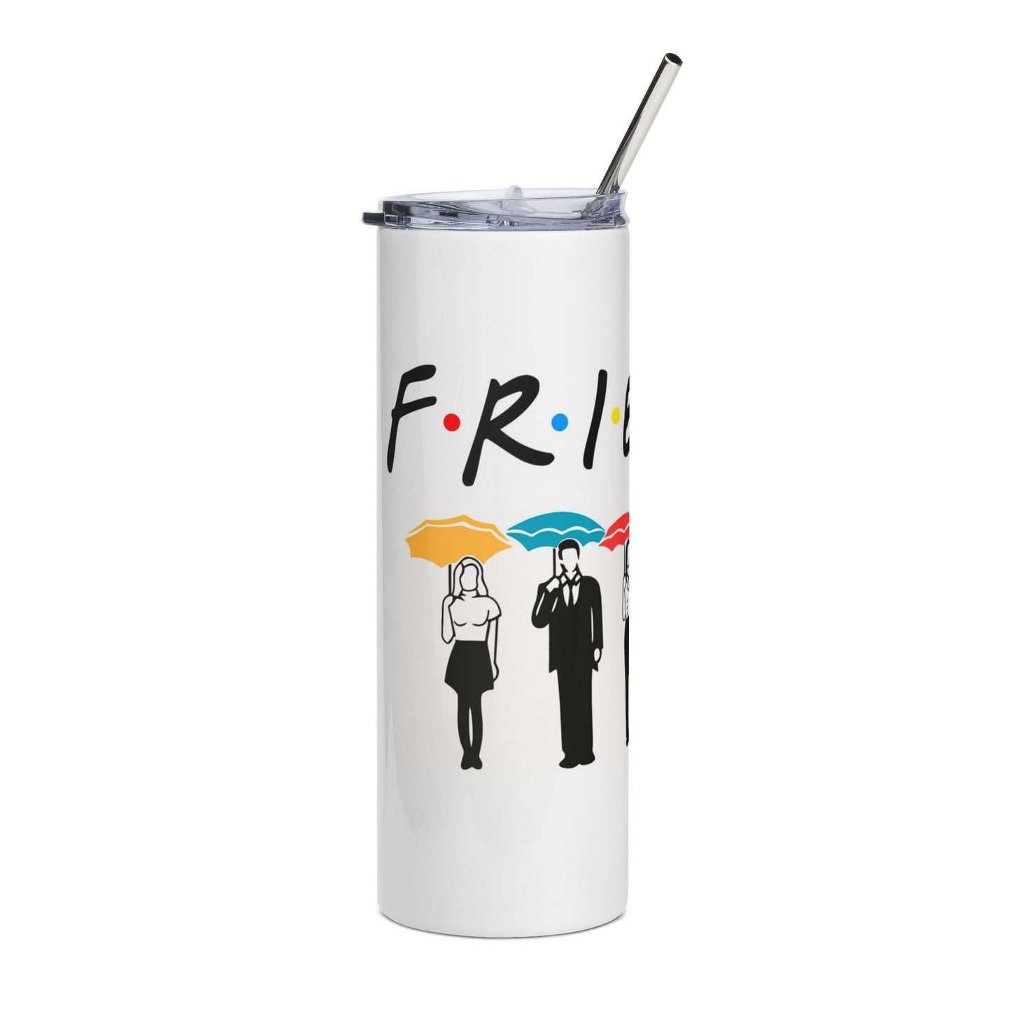 Friends TV Show Stainless Steel 20oz Tumbler — Colorful Umbrella Cast Design