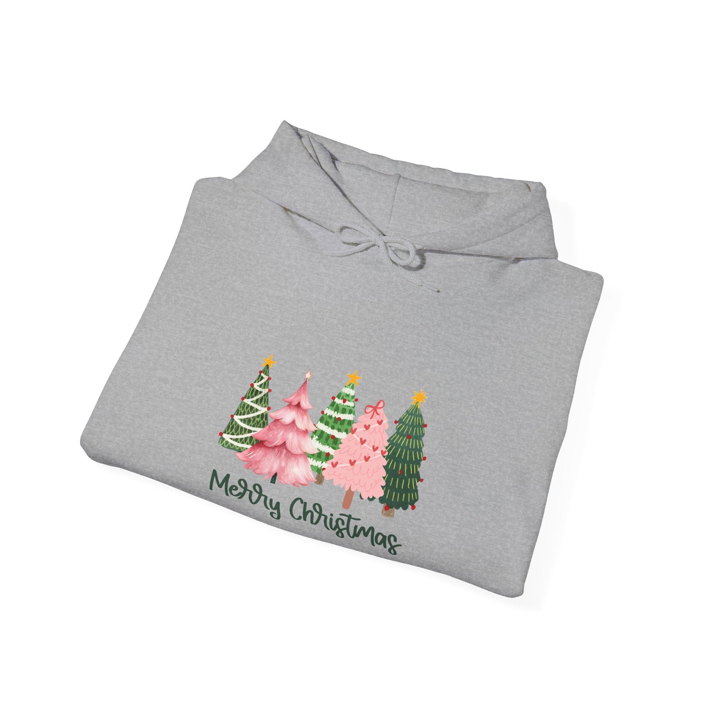 Christmas Tree Cluster Hoodie – "Merry Christmas" Festive Holiday Sweatshirt