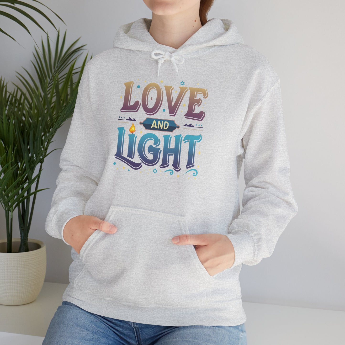 Love and Light Hoodie – Positive Message Pullover for Spiritual & Mindful Living