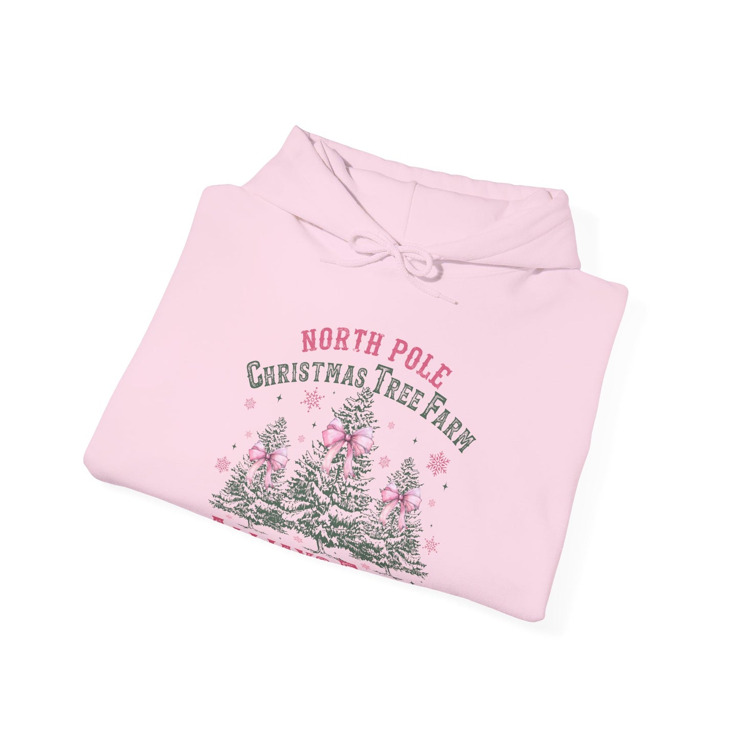 Christmas Tree Farm Hoodie - "North Pole Christmas Tree Farm Always Fresh" Cozy Holiday Pullover