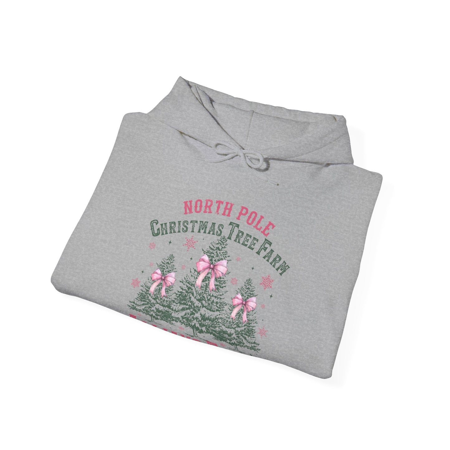 Christmas Tree Farm Hoodie - "North Pole Christmas Tree Farm Always Fresh" Cozy Holiday Pullover
