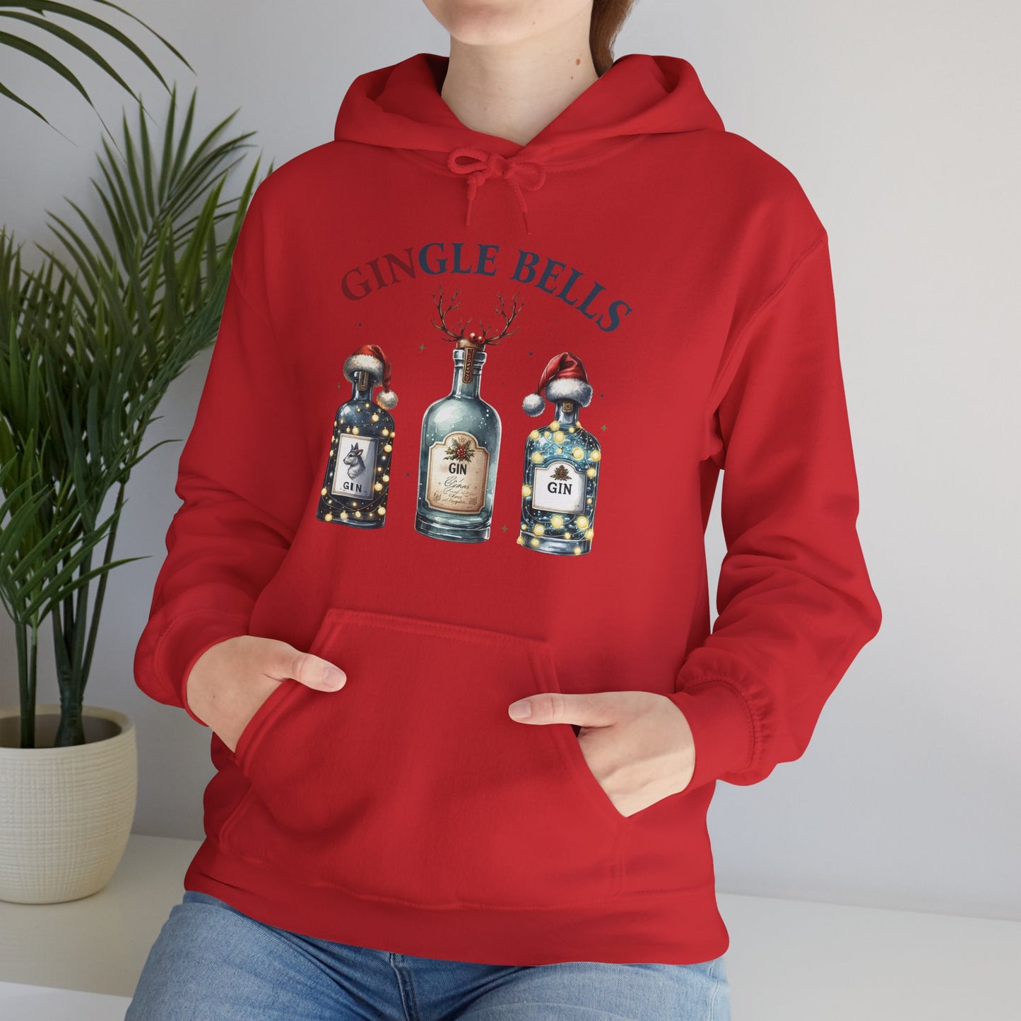 Hoodie — "Gingle Bells" Festive Bottle Christmas Hooded Sweatshirt