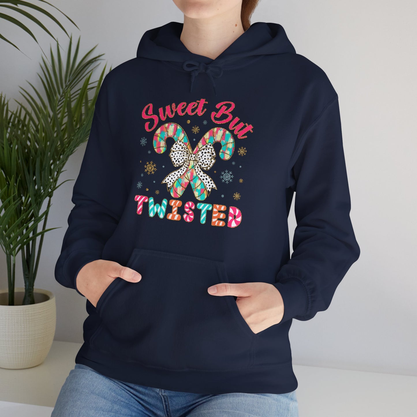 Sweet But Twisted Hoodie – Candy Cane Butterfly Christmas Sweatshirt