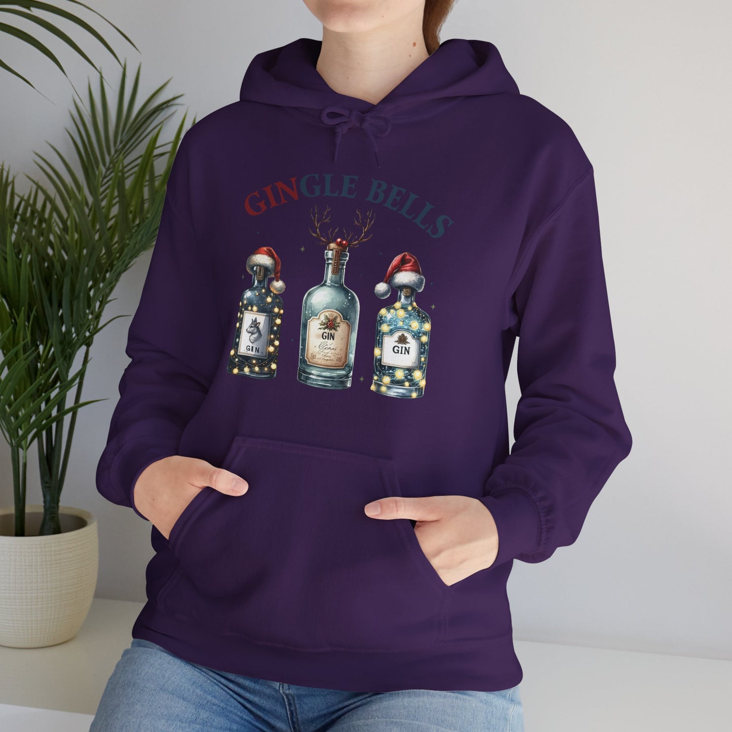 Hoodie — "Gingle Bells" Festive Bottle Christmas Hooded Sweatshirt