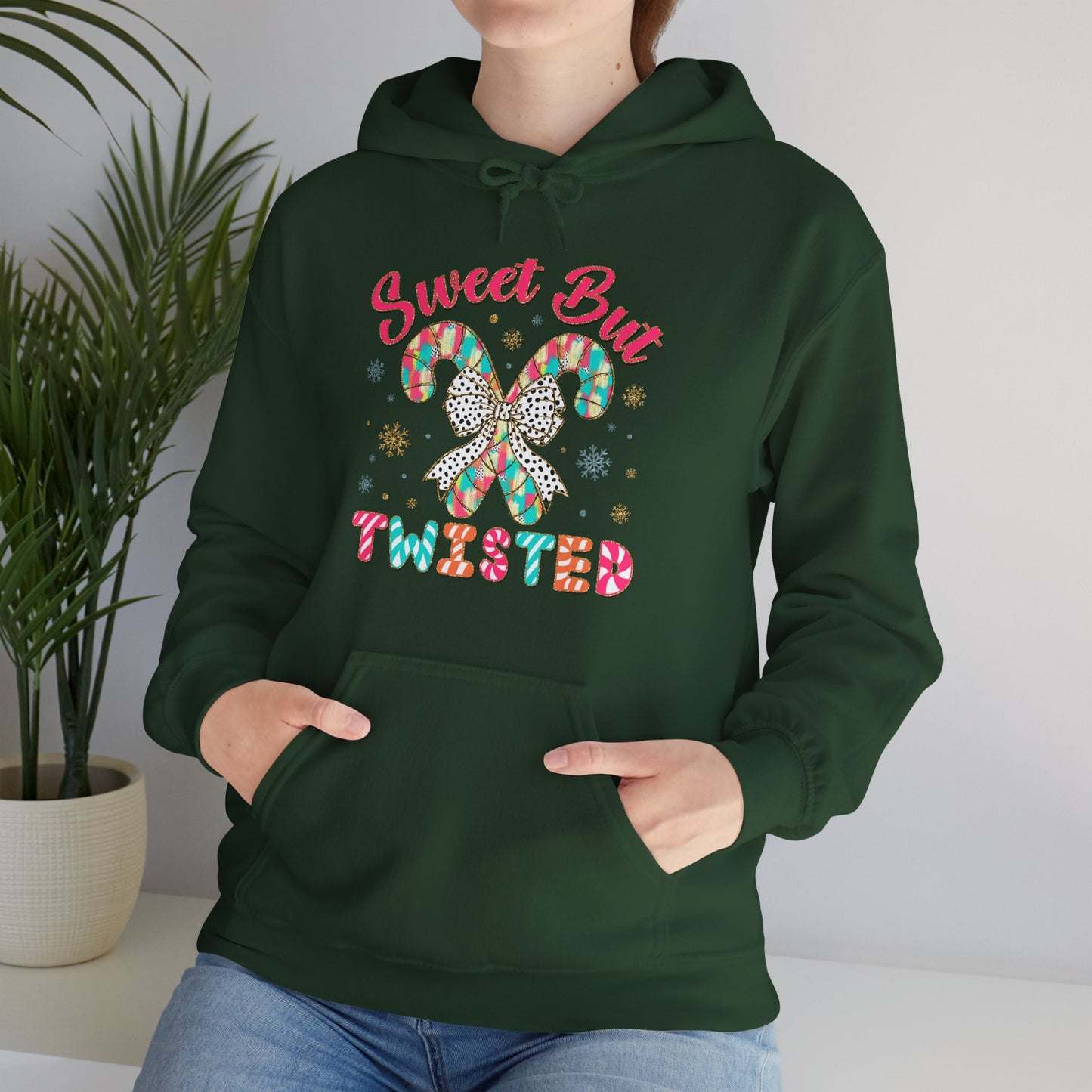 Sweet But Twisted Hoodie – Candy Cane Butterfly Christmas Sweatshirt