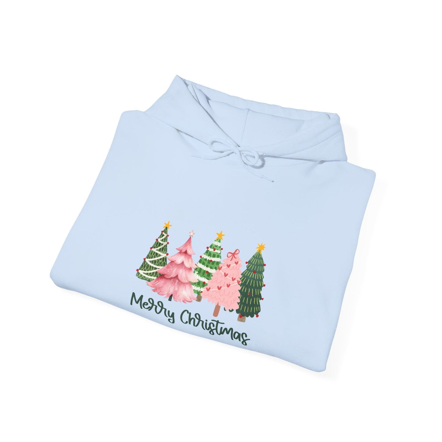 Christmas Tree Cluster Hoodie – "Merry Christmas" Festive Holiday Sweatshirt
