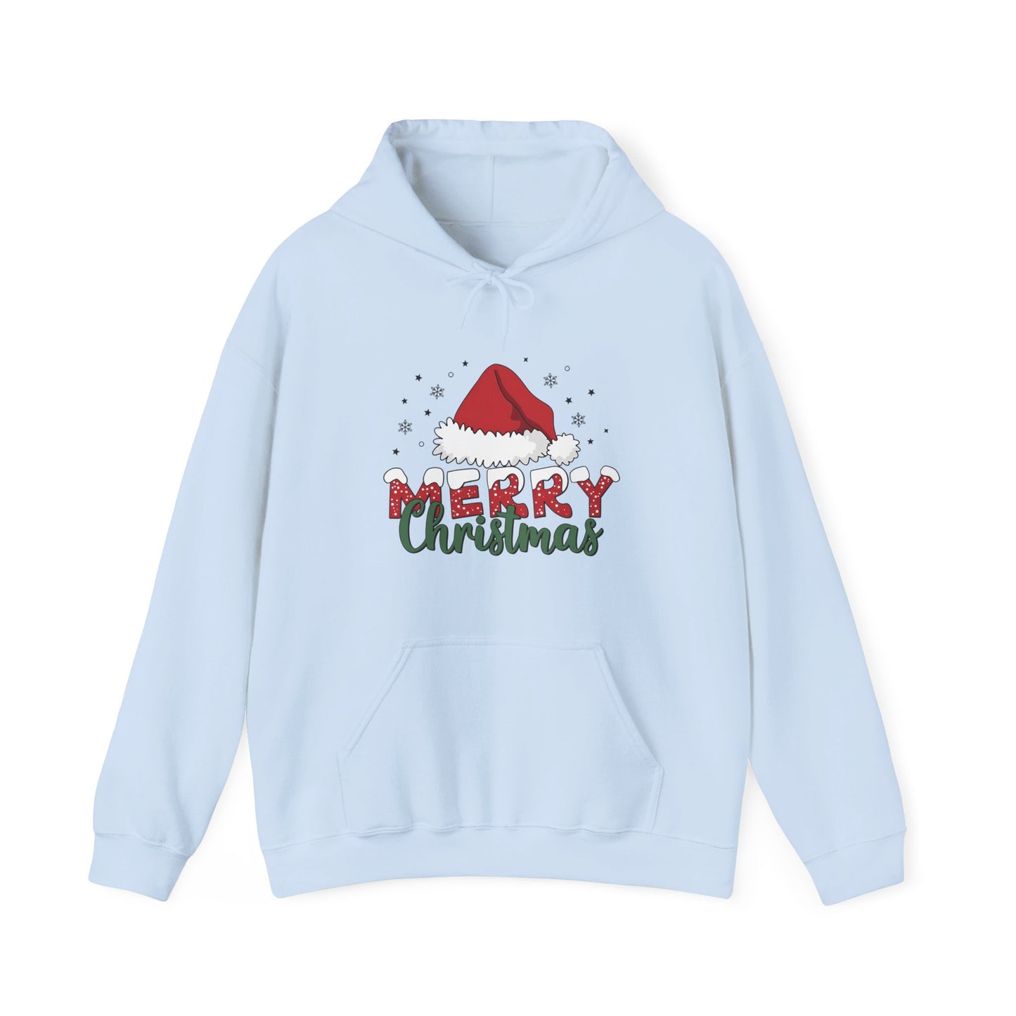 Christmas Hoodie - 'Merry Christmas' Santa Hat Holiday Sweatshirt