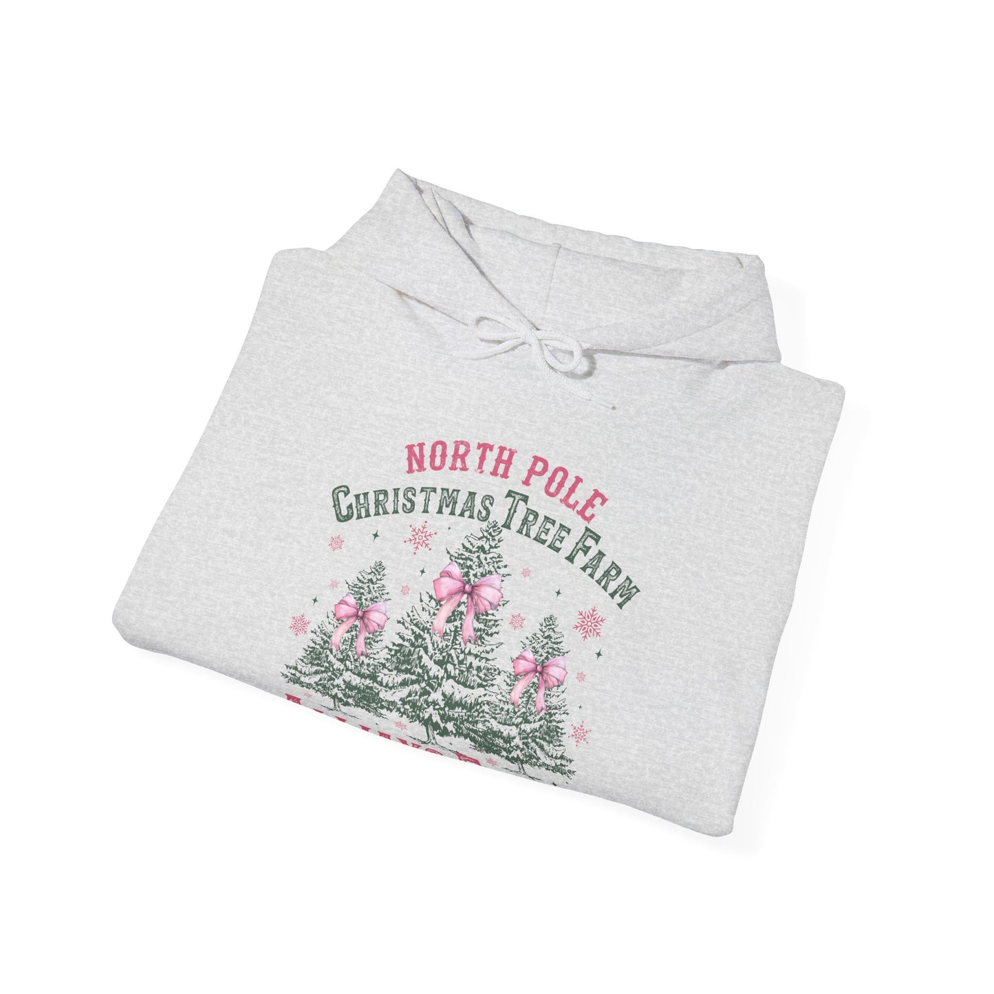 Christmas Tree Farm Hoodie - "North Pole Christmas Tree Farm Always Fresh" Cozy Holiday Pullover