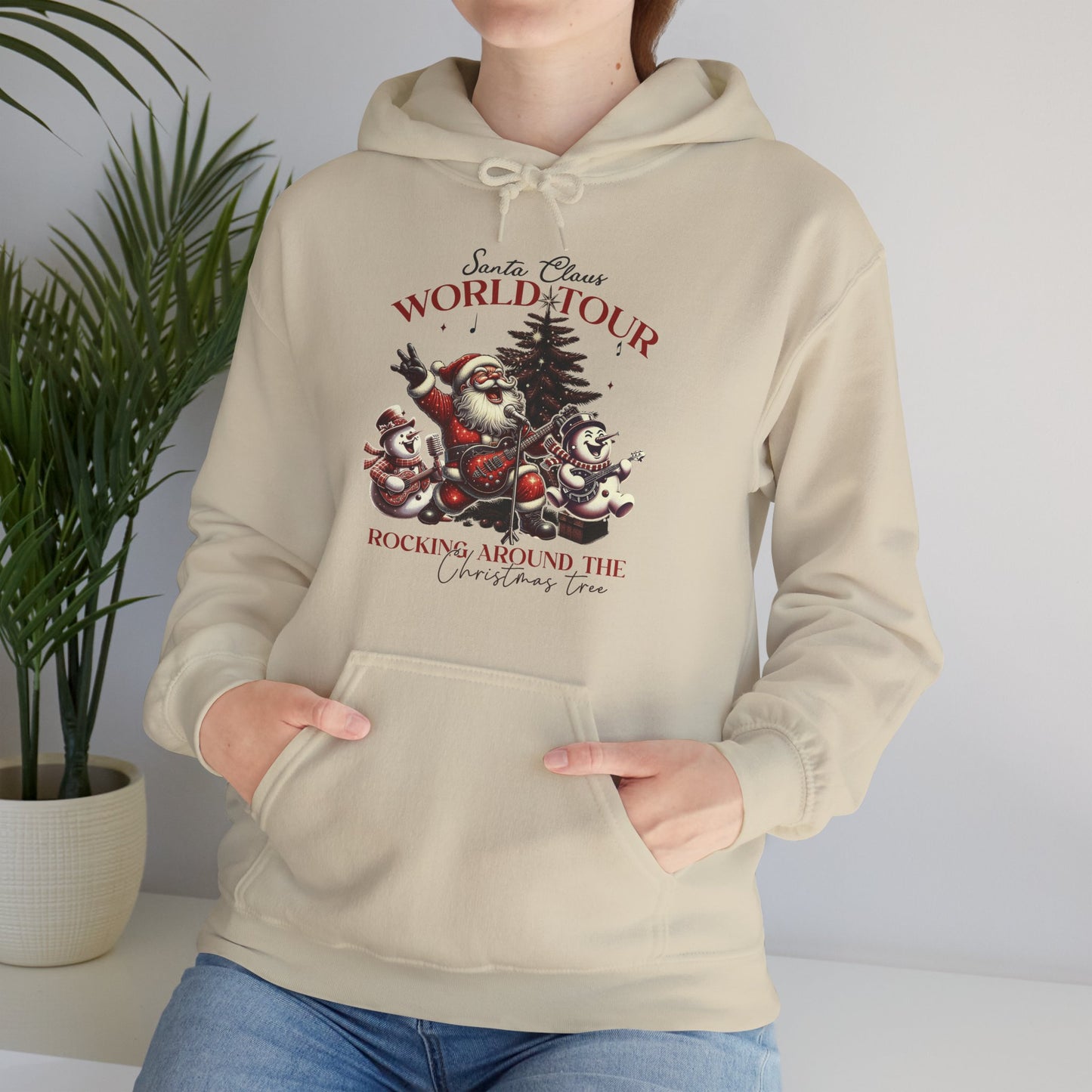 Santa Claus World Tour Hoodie — 'Rocking Around the' Christmas Sweatshirt
