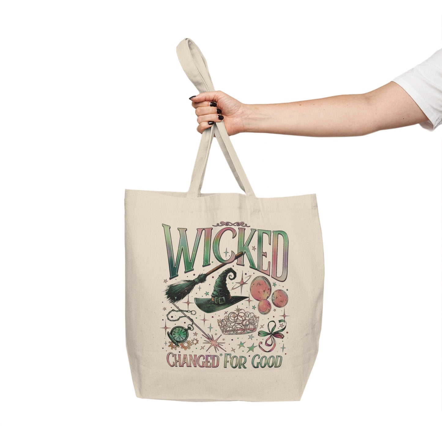 Wicked Changed For Good Canvas Tote – Witchy Halloween Grocery Bag