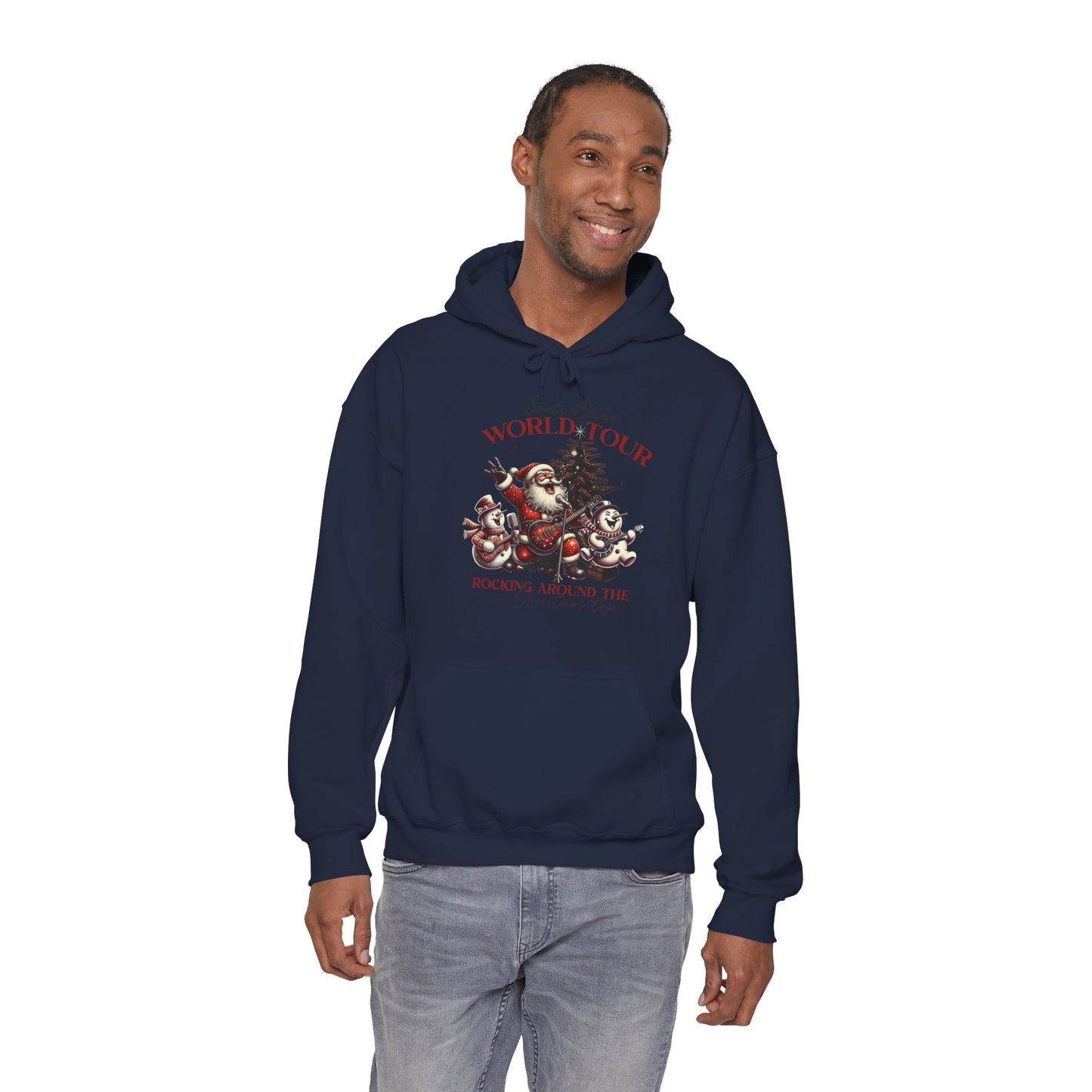 Santa Claus World Tour Hoodie — 'Rocking Around the' Christmas Sweatshirt