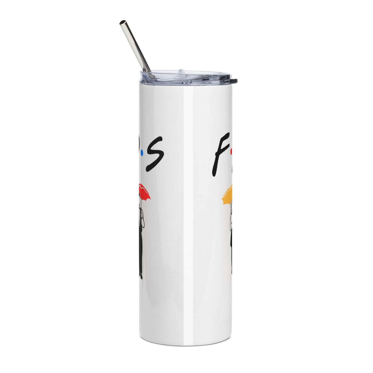 Friends TV Show Stainless Steel 20oz Tumbler — Colorful Umbrella Cast Design