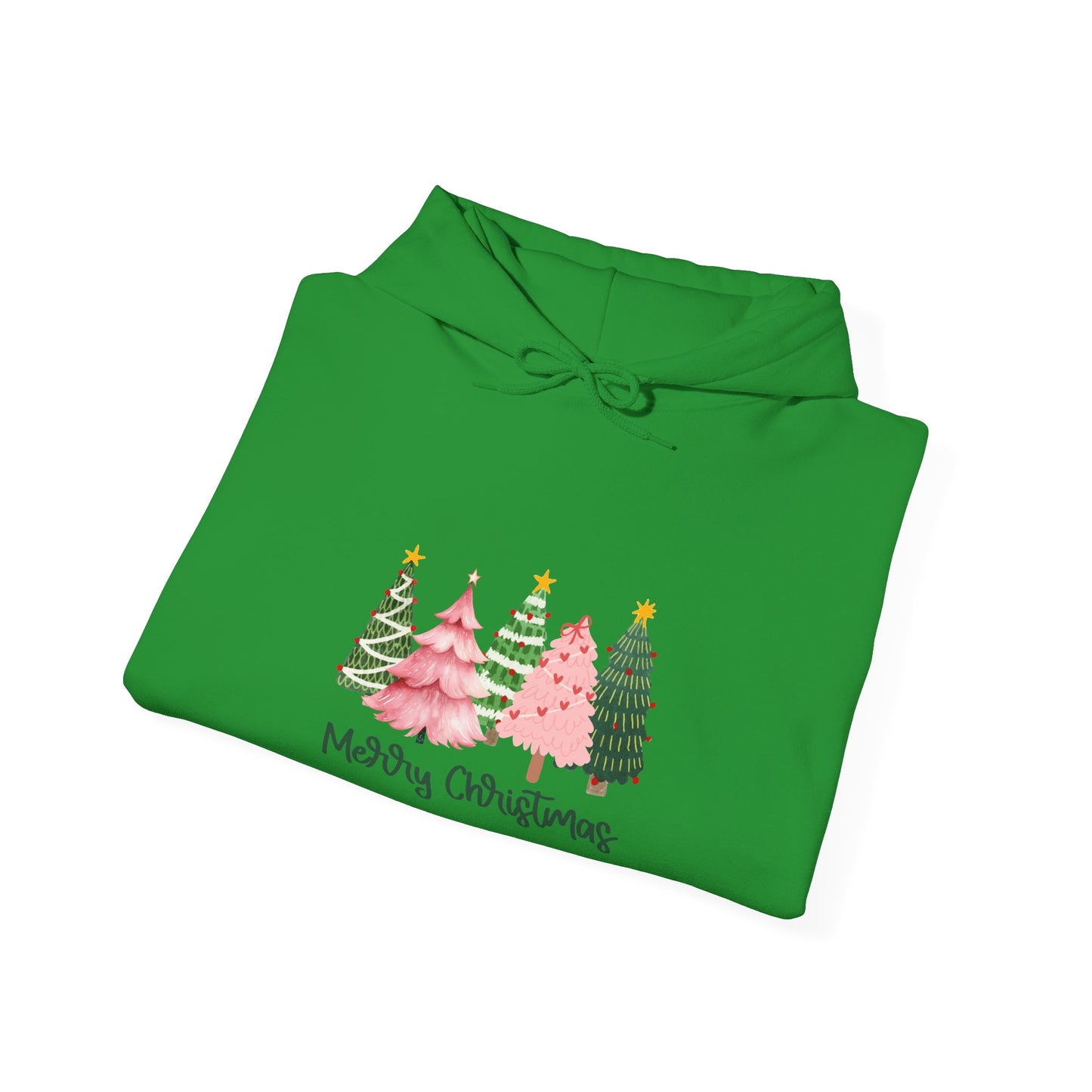 Christmas Tree Cluster Hoodie – "Merry Christmas" Festive Holiday Sweatshirt