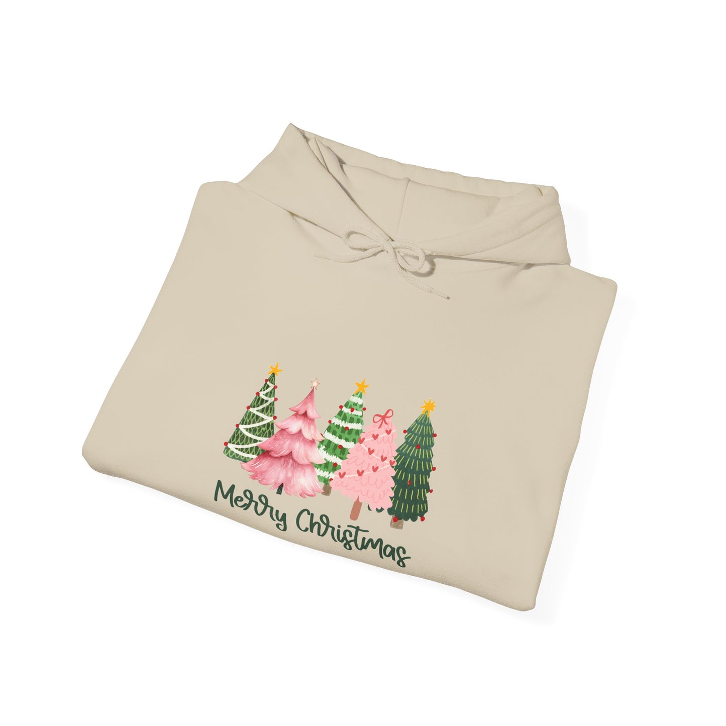 Christmas Tree Cluster Hoodie – "Merry Christmas" Festive Holiday Sweatshirt