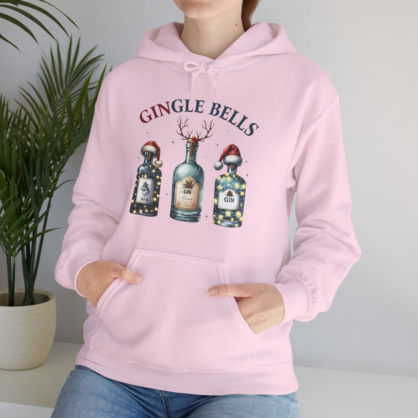 Hoodie — "Gingle Bells" Festive Bottle Christmas Hooded Sweatshirt