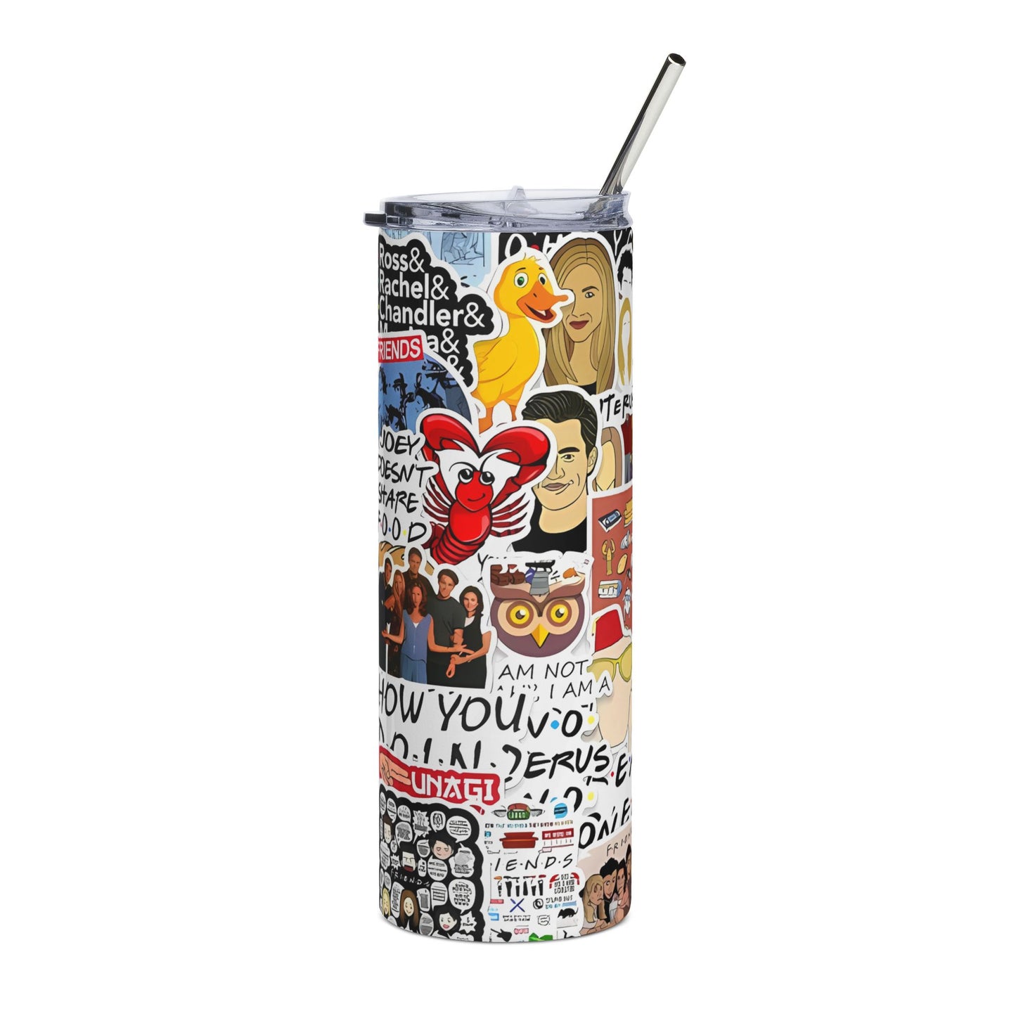 20oz Stainless Steel Tumbler — Pop Culture Sticker Collage Travel Cup