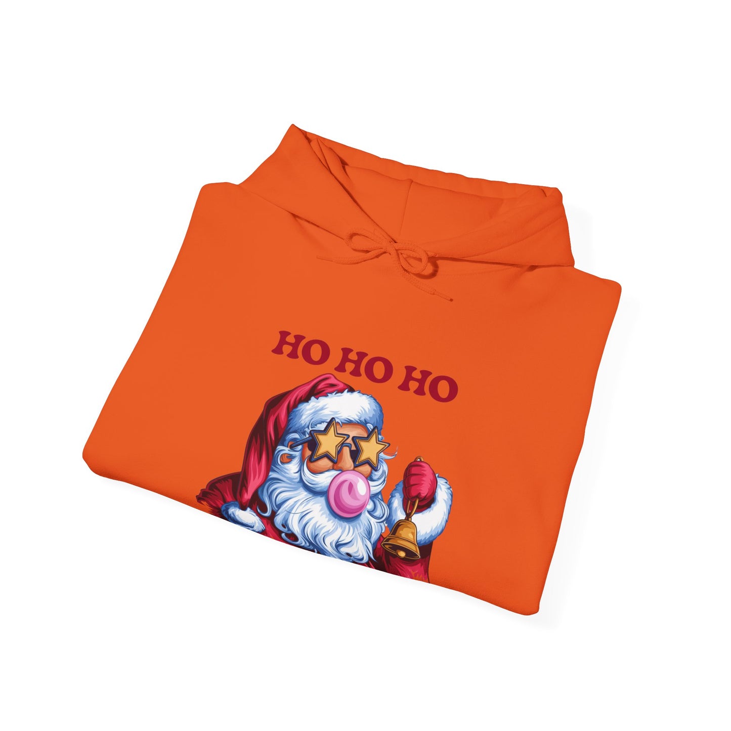 Santa 'Ho Ho Ho' Graphic Hoodie — Festive Retro Santa Pullover for Christmas