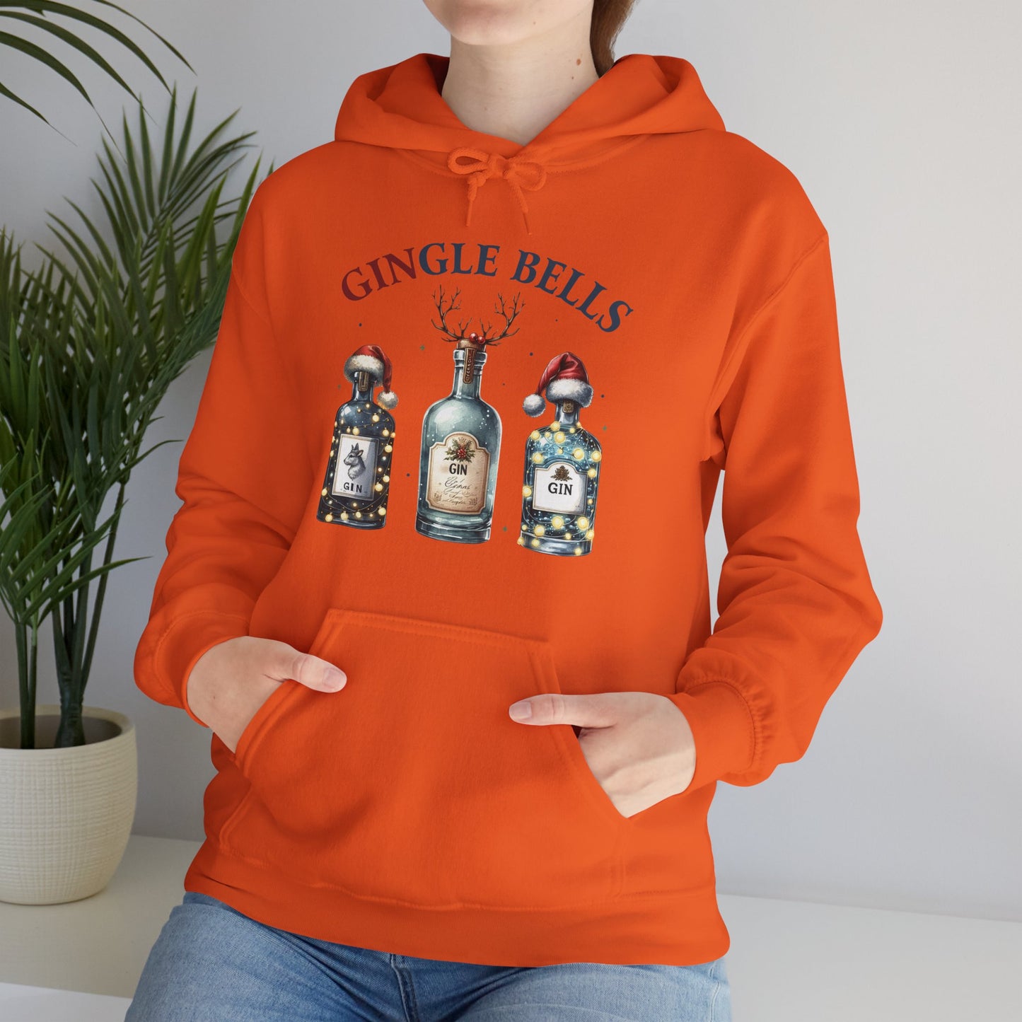 Hoodie — "Gingle Bells" Festive Bottle Christmas Hooded Sweatshirt