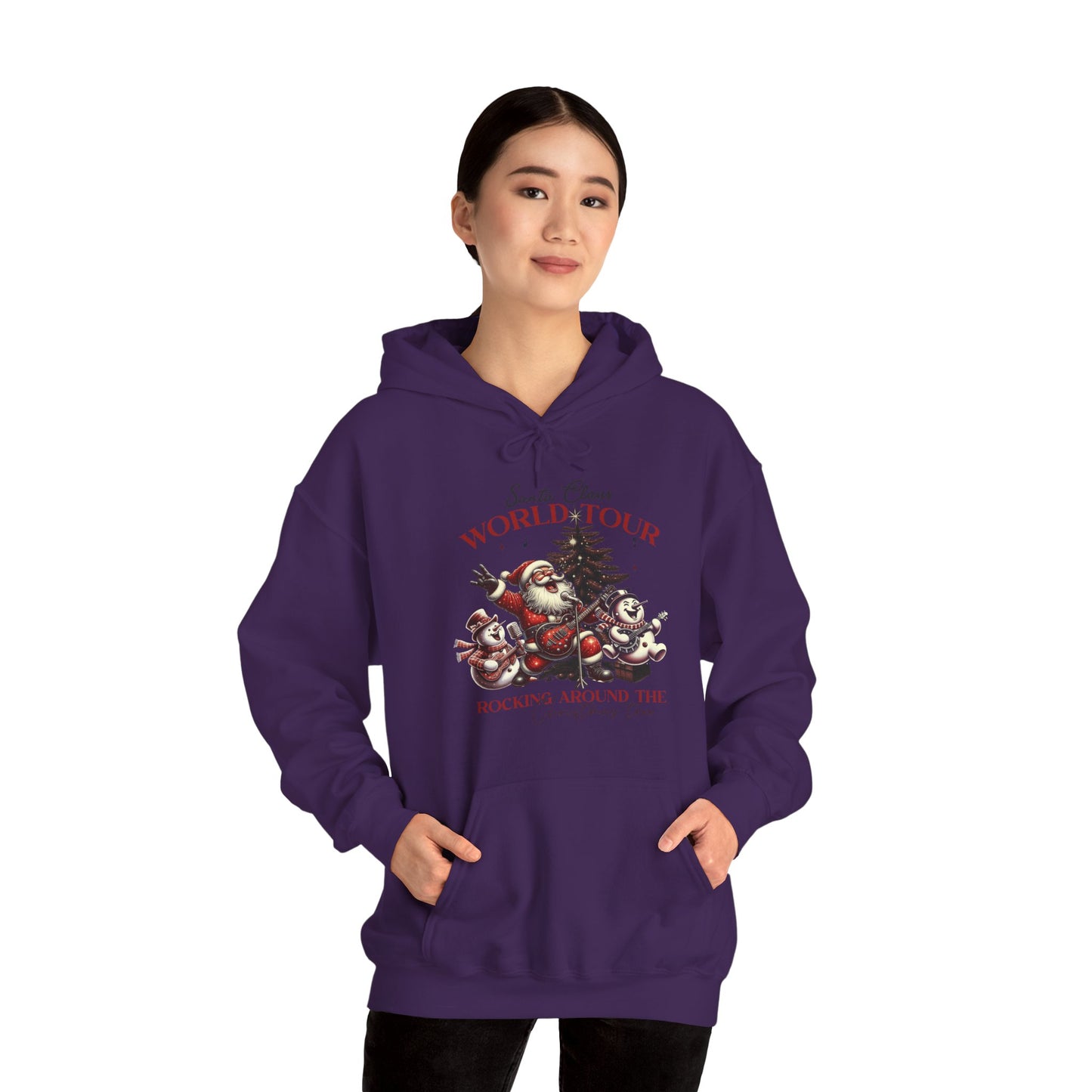 Santa Claus World Tour Hoodie — 'Rocking Around the' Christmas Sweatshirt