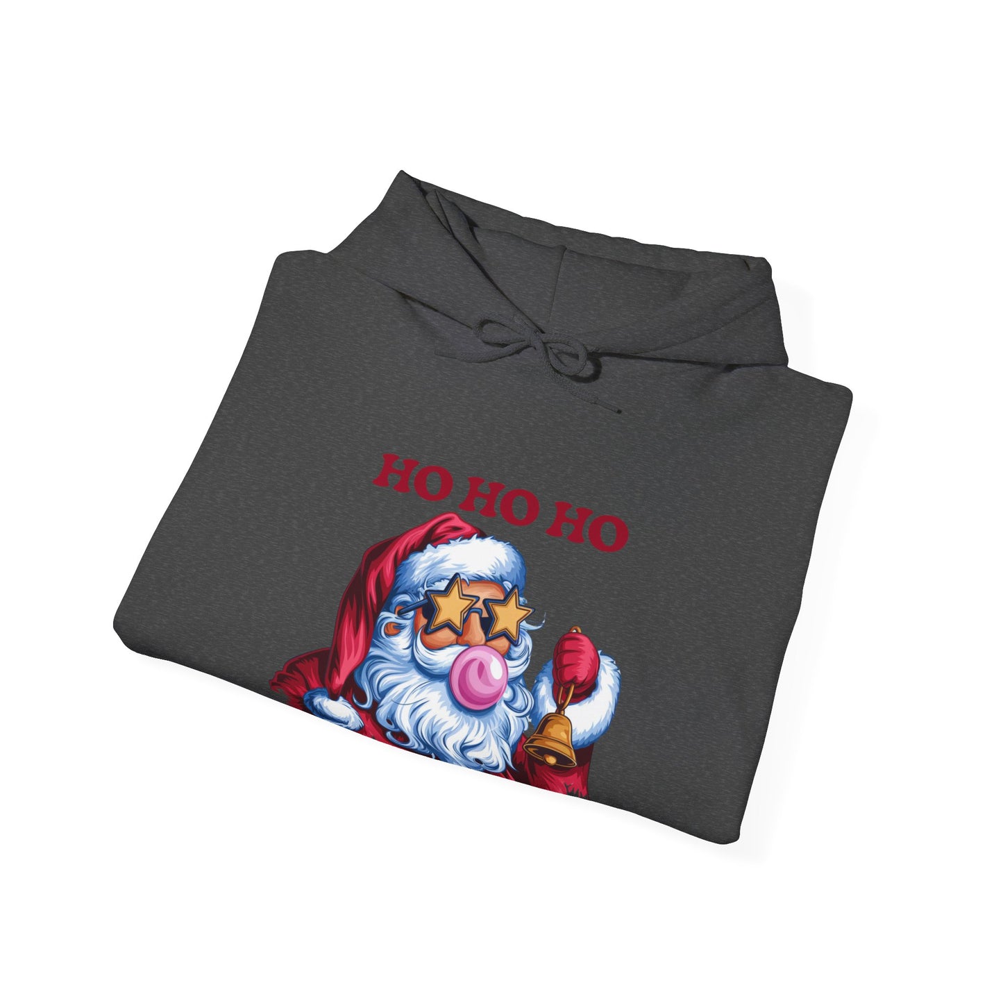 Santa 'Ho Ho Ho' Graphic Hoodie — Festive Retro Santa Pullover for Christmas