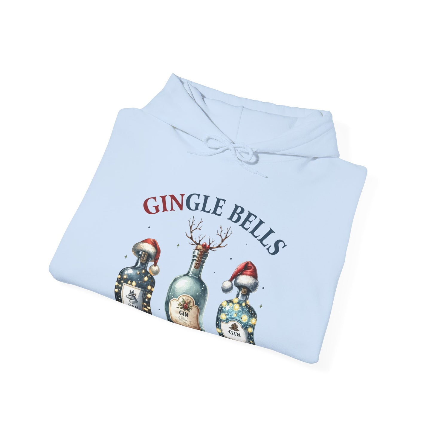 Hoodie — "Gingle Bells" Festive Bottle Christmas Hooded Sweatshirt