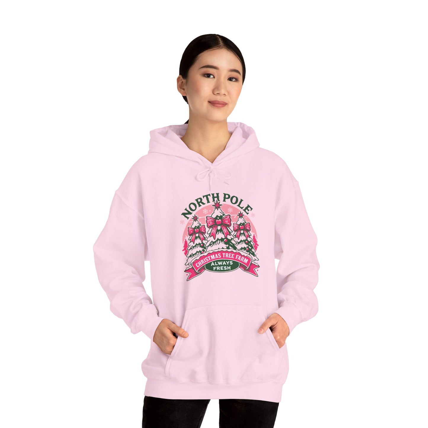 North Pole Christmas Tree Farm Hoodie - Vintage Holiday Winter Sweatshirt
