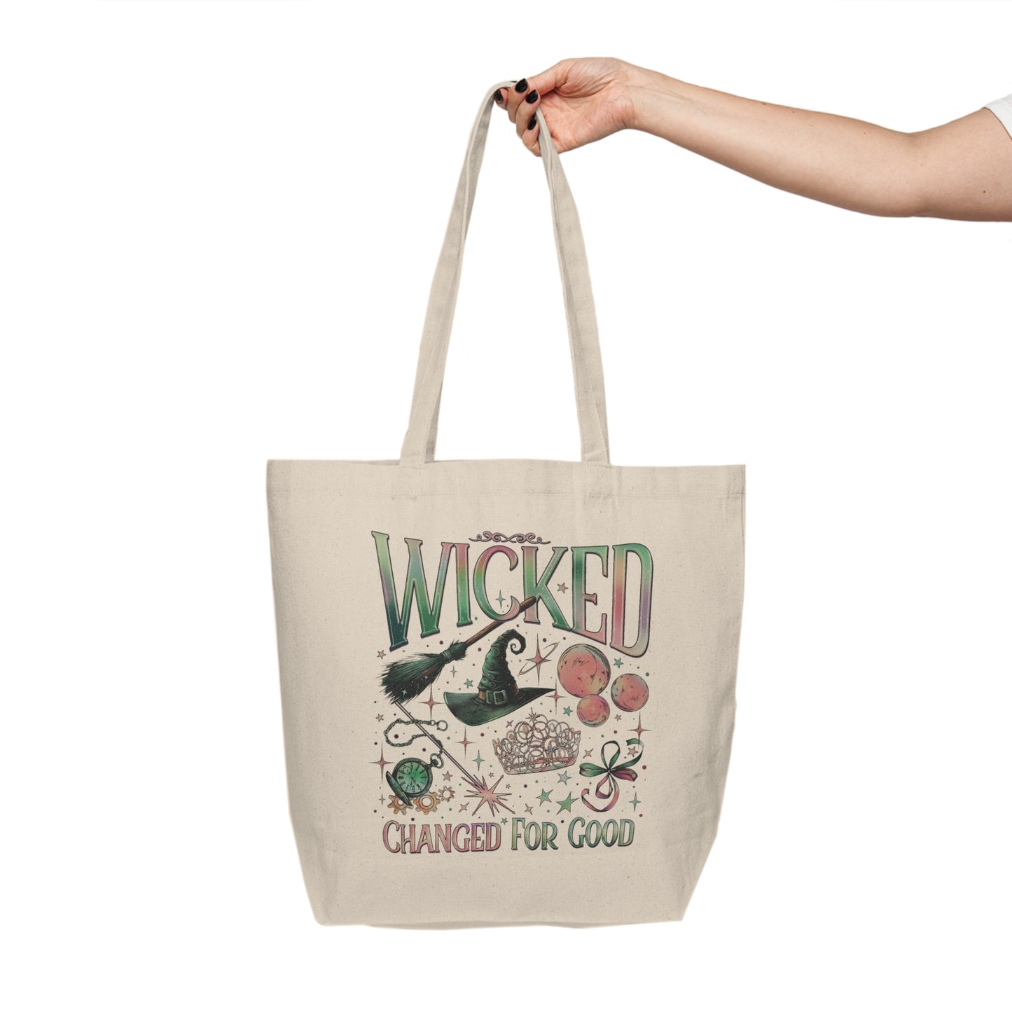 Wicked Changed For Good Canvas Tote – Witchy Halloween Grocery Bag