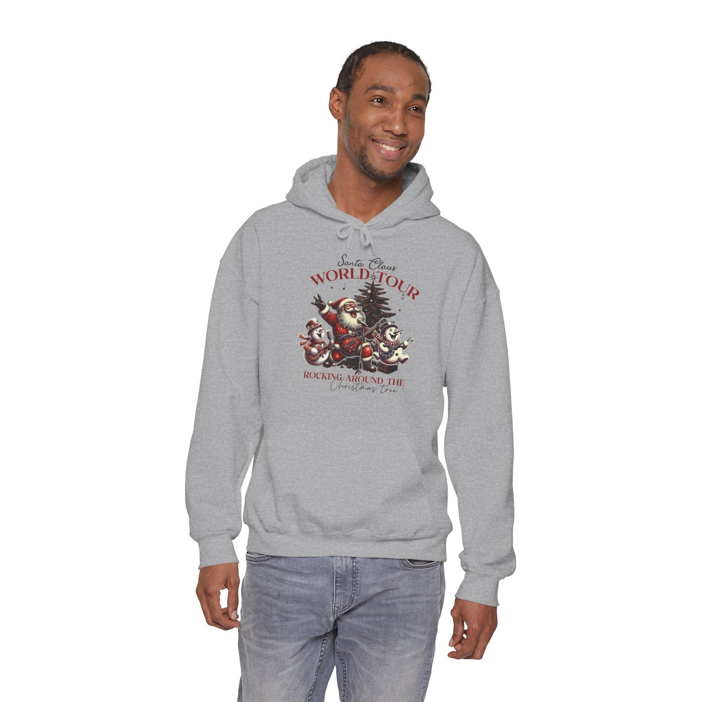 Santa Claus World Tour Hoodie — 'Rocking Around the' Christmas Sweatshirt