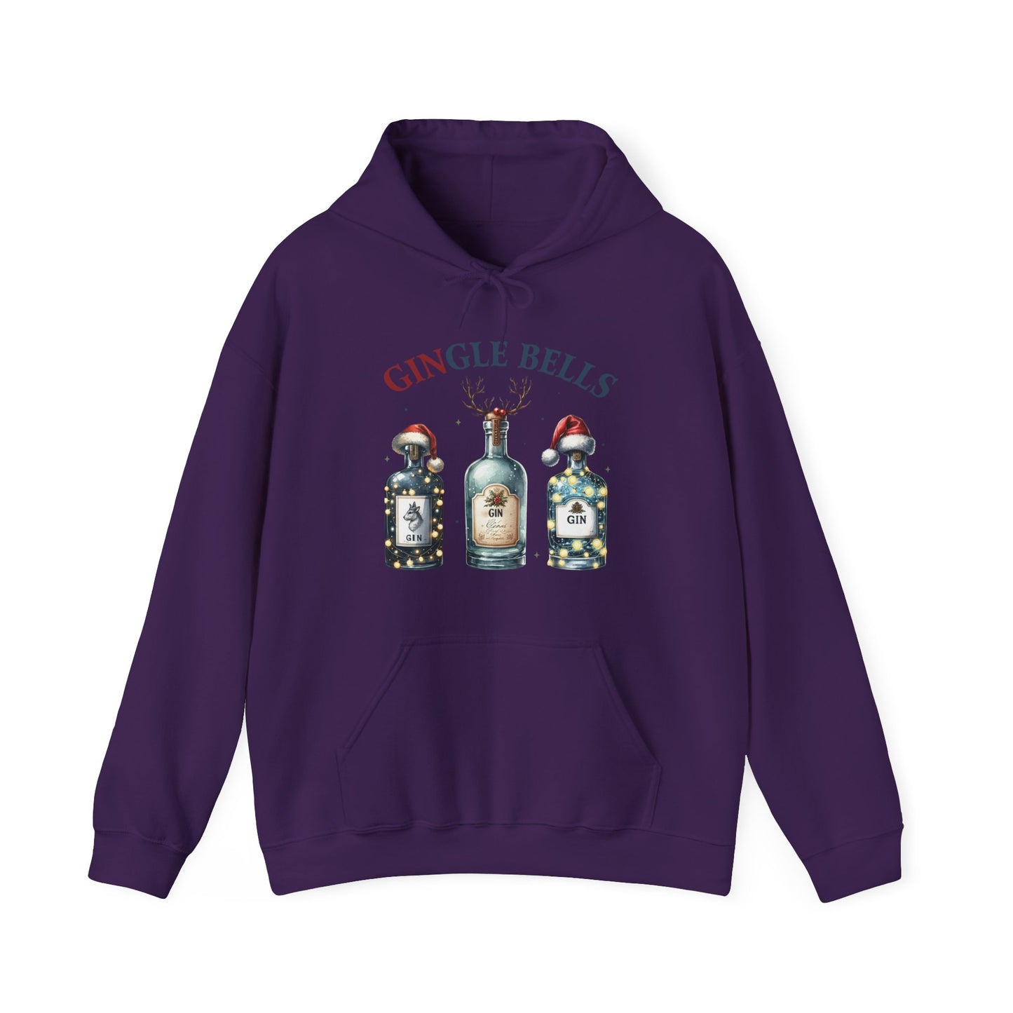 Hoodie — "Gingle Bells" Festive Bottle Christmas Hooded Sweatshirt