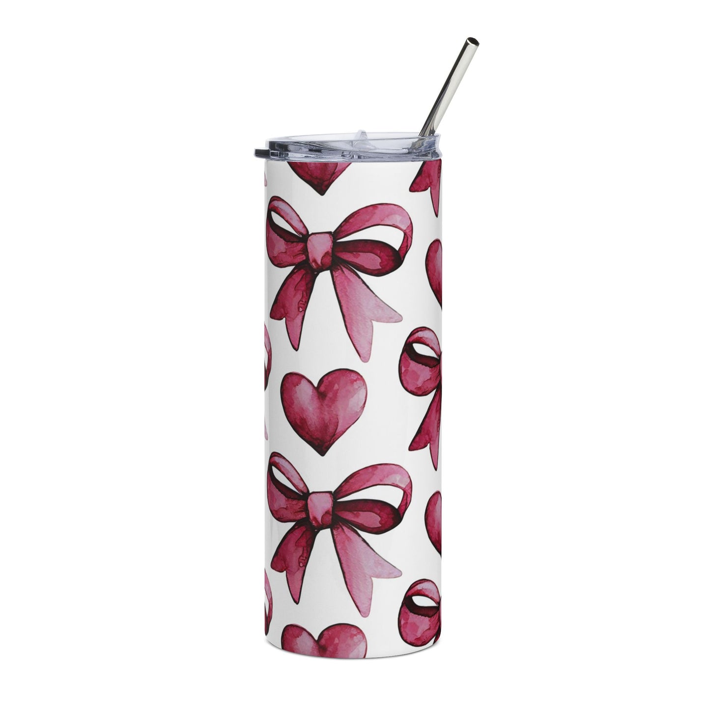 20oz Valentine Hearts & Bows Stainless Steel Tumbler