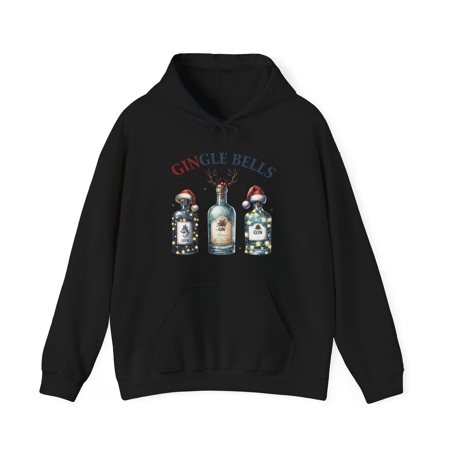 Hoodie — "Gingle Bells" Festive Bottle Christmas Hooded Sweatshirt