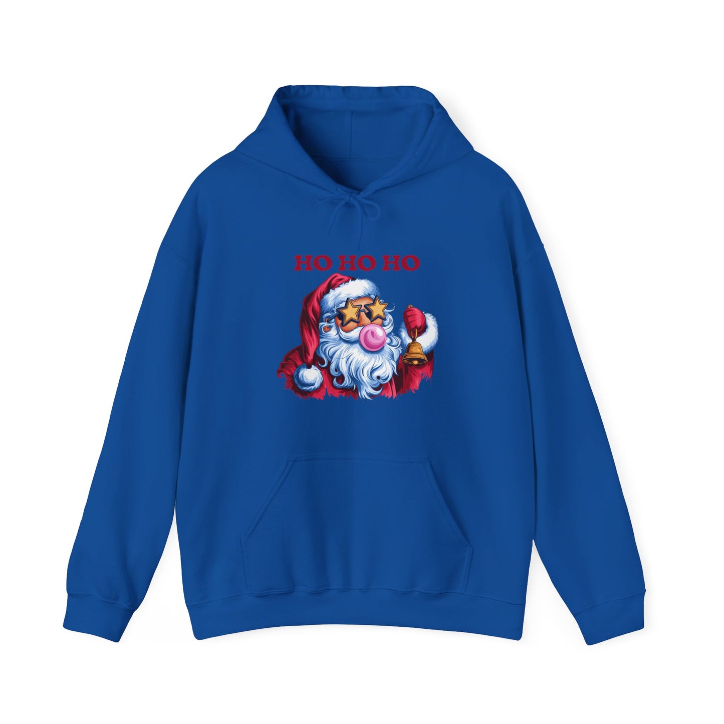 Santa 'Ho Ho Ho' Graphic Hoodie — Festive Retro Santa Pullover for Christmas