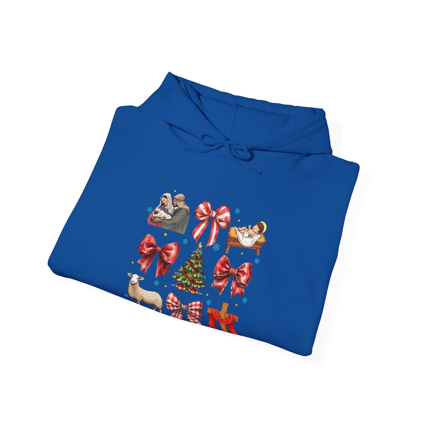 Christmas Bow & Reindeer Hoodie — Festive Holiday Graphic Sweatshirt