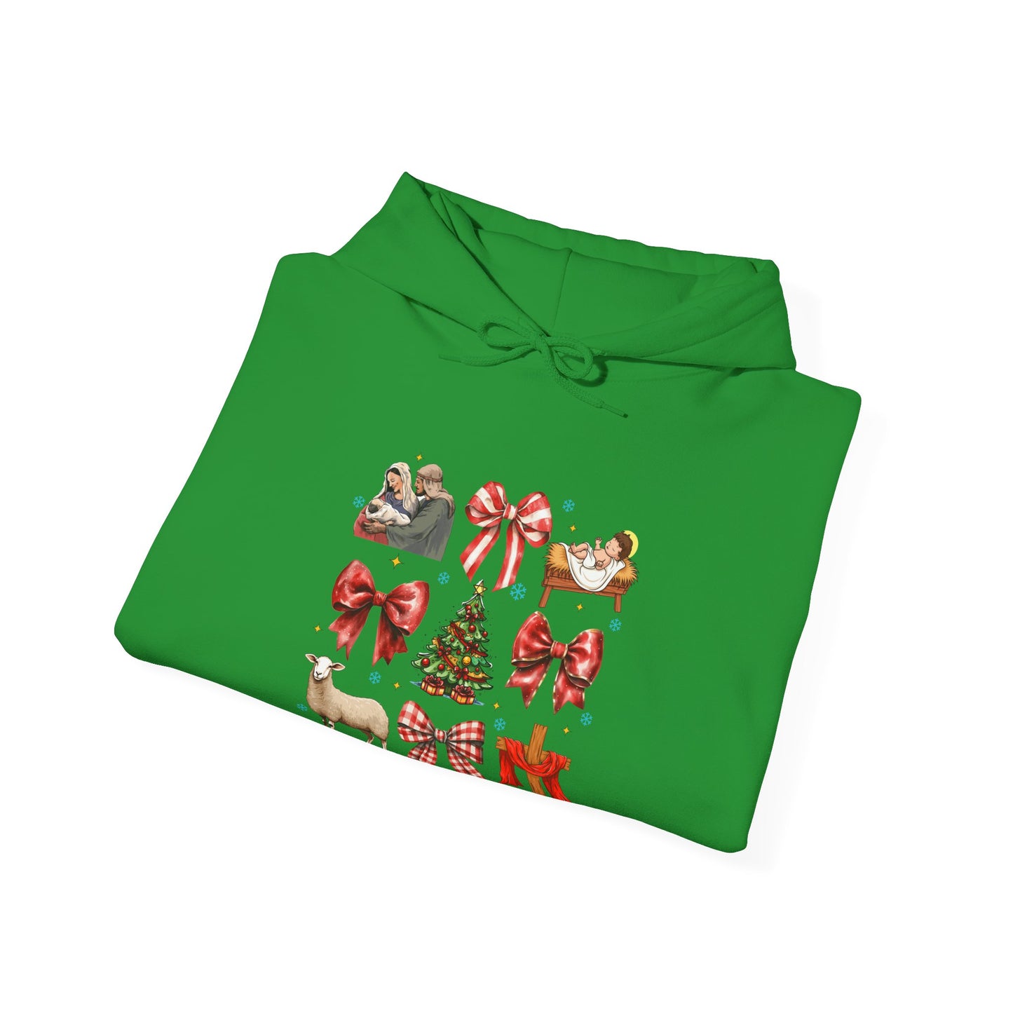 Christmas Bow & Reindeer Hoodie — Festive Holiday Graphic Sweatshirt