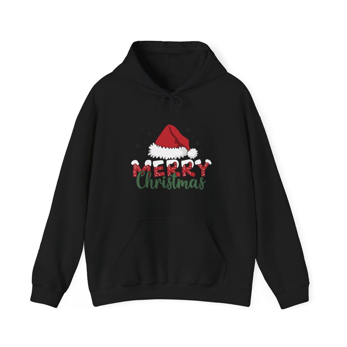 Christmas Hoodie - 'Merry Christmas' Santa Hat Holiday Sweatshirt