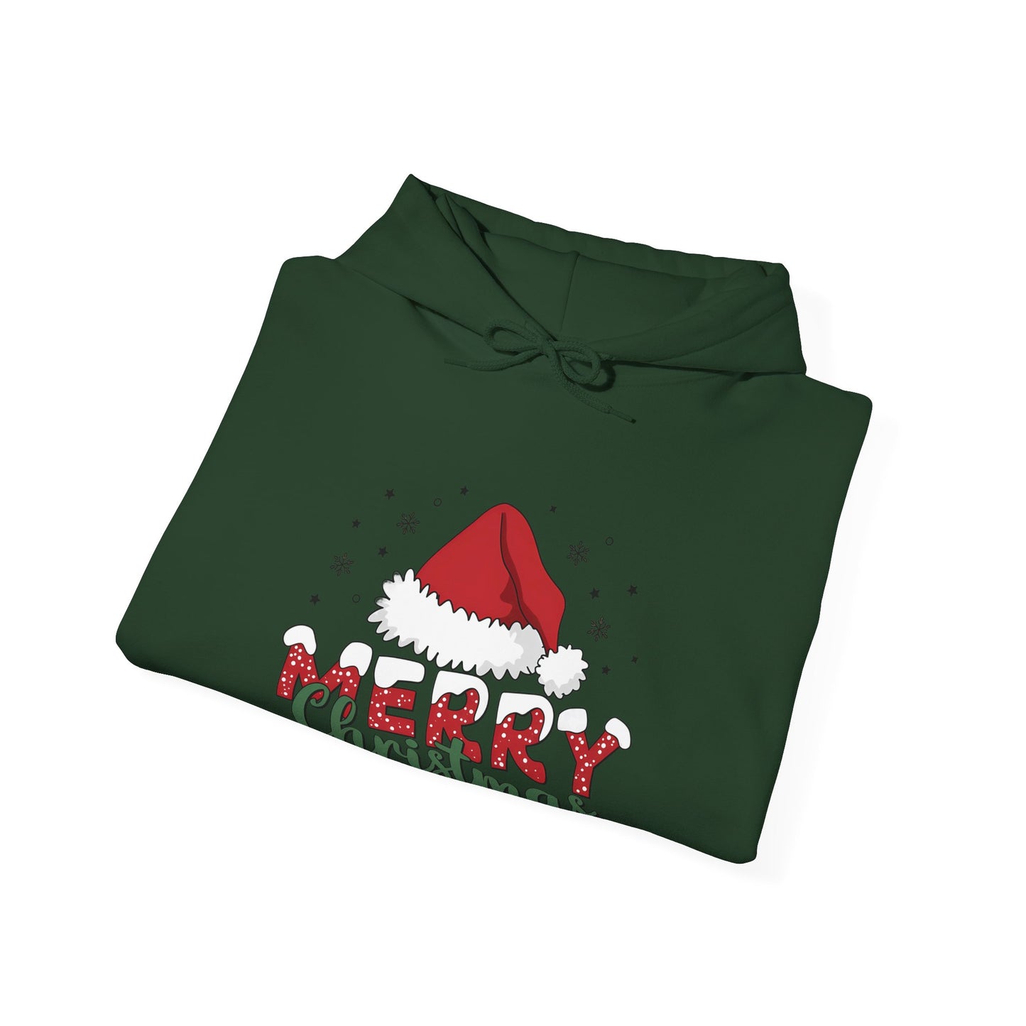 Christmas Hoodie - 'Merry Christmas' Santa Hat Holiday Sweatshirt