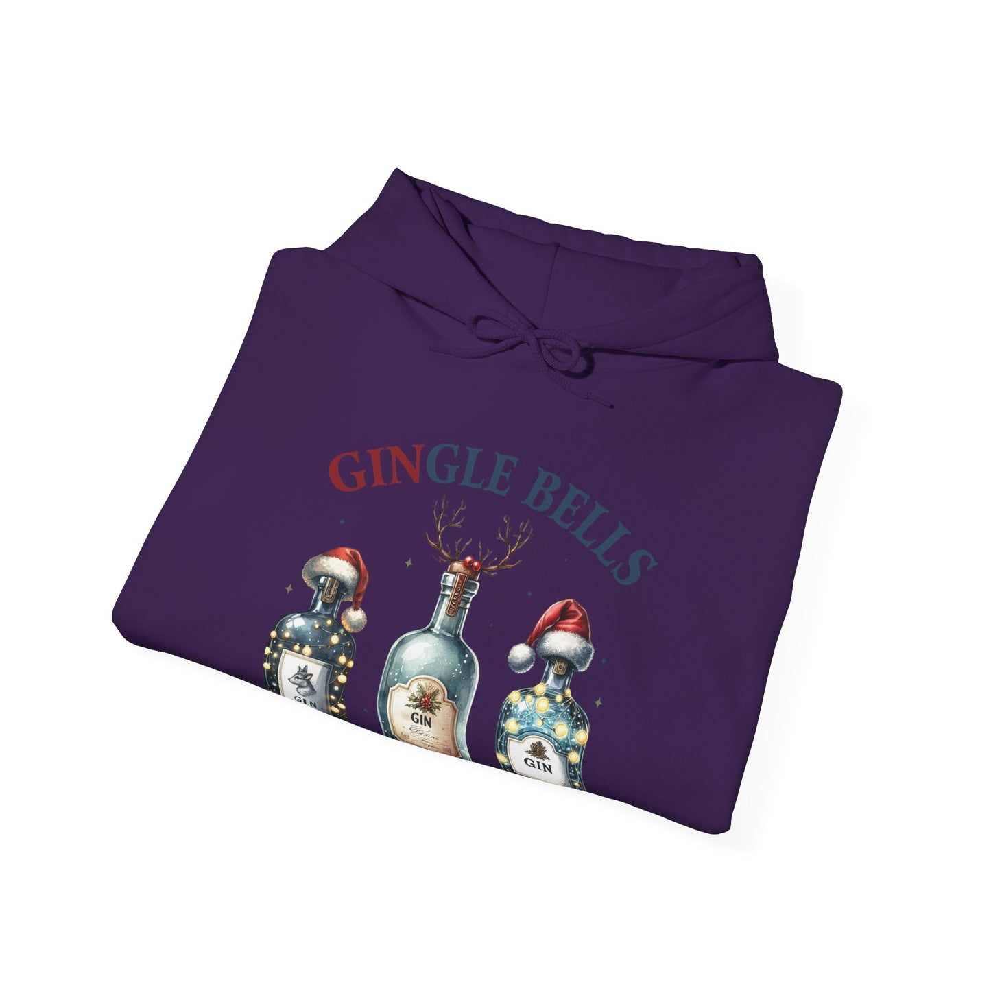 Hoodie — "Gingle Bells" Festive Bottle Christmas Hooded Sweatshirt