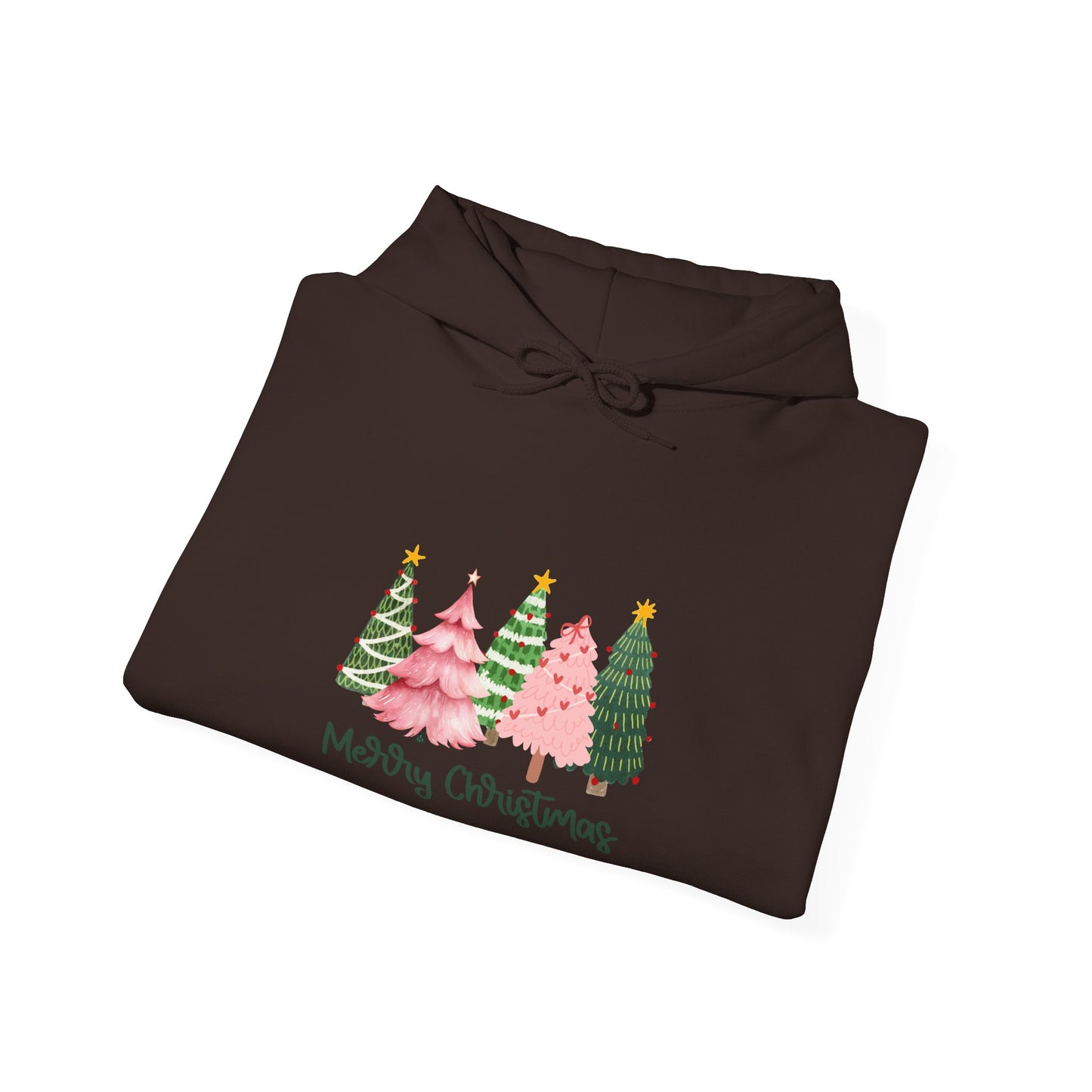Christmas Tree Cluster Hoodie – "Merry Christmas" Festive Holiday Sweatshirt