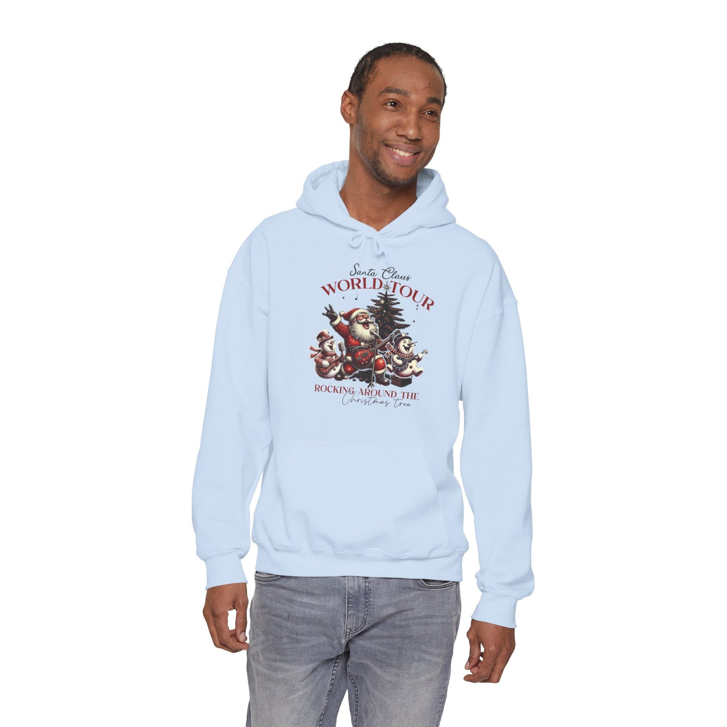 Santa Claus World Tour Hoodie — 'Rocking Around the' Christmas Sweatshirt