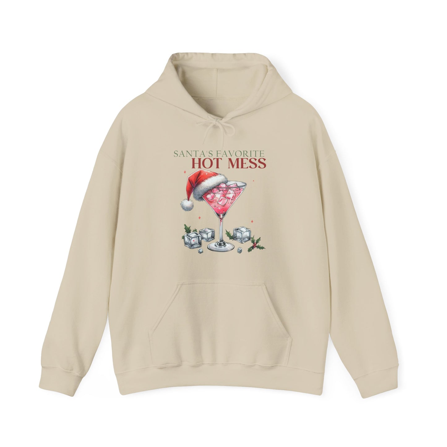 Christmas 'Hot Mess' Cocktail Hoodie — Funny Holiday Party Sweatshirt