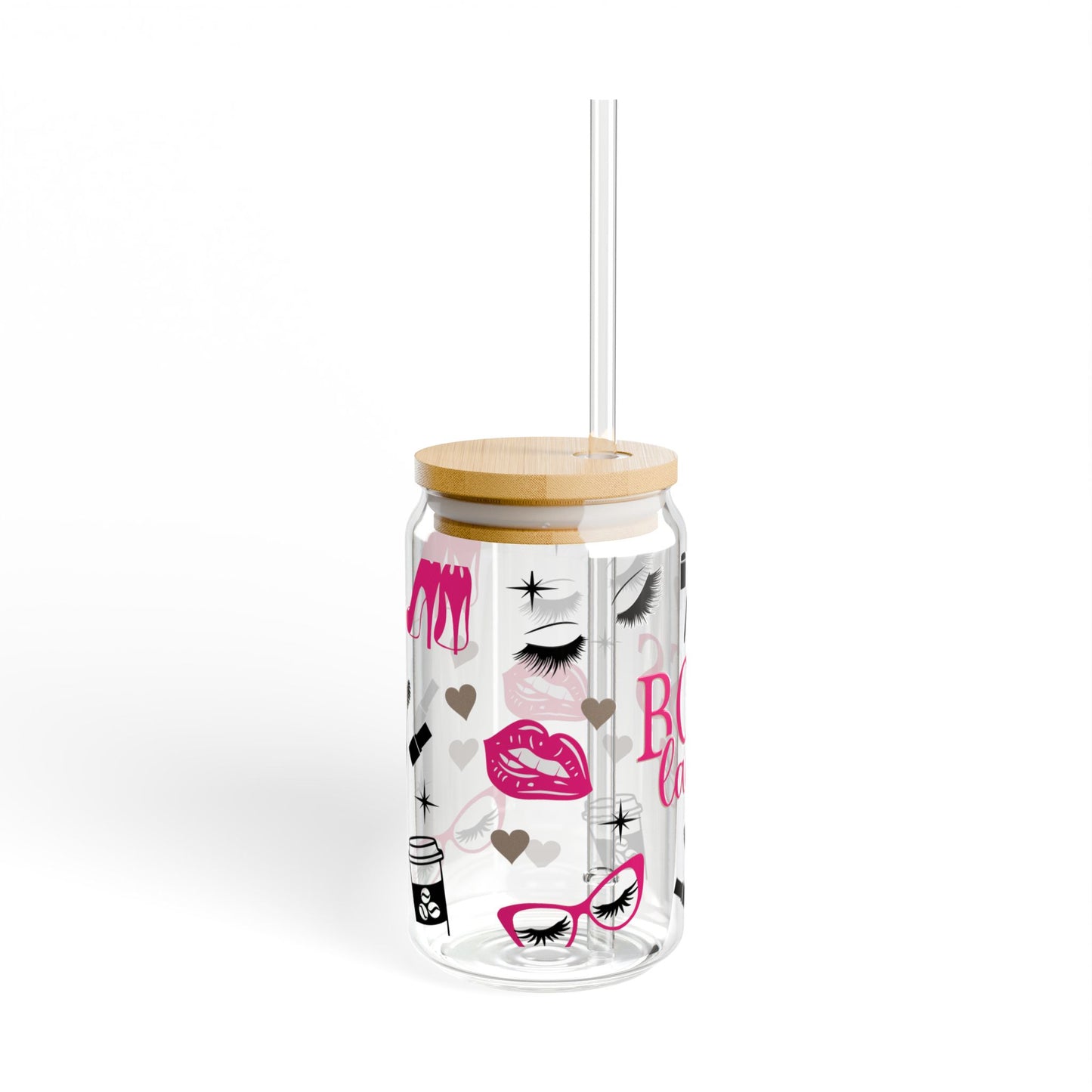 Boss Lady Sipper Glass — 16oz Makeup & Glam Travel Tumbler